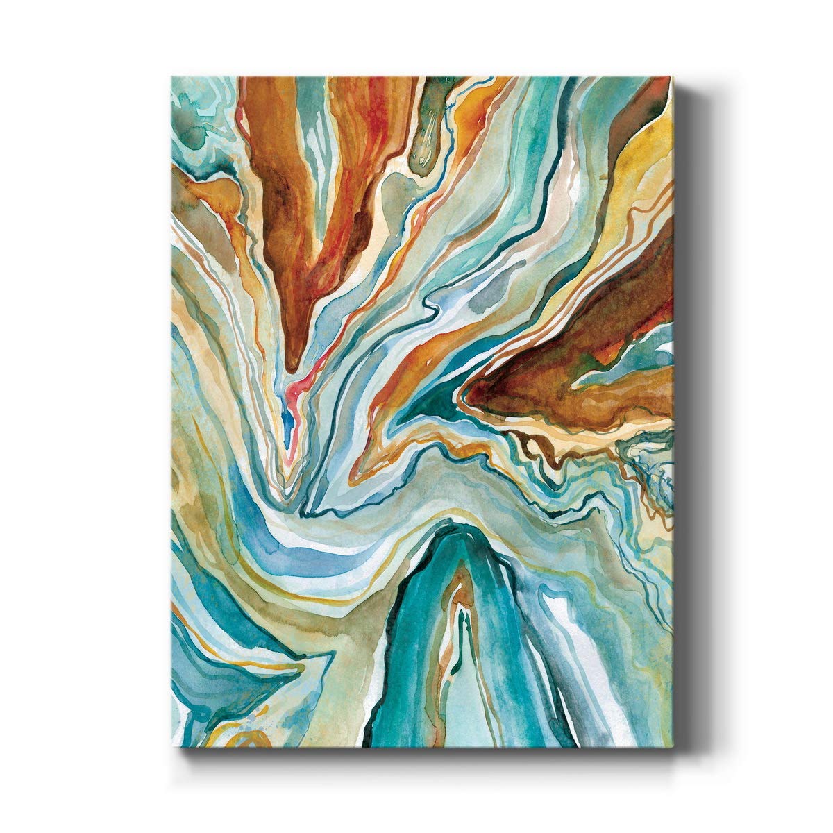 Abstract Geological Art Prints - Vibrant Color Geo Formation Marble Canvas Wall Decor for Bedroom, Office & Kitchen | 36x48 Inch Modern Home Decor | Perfect for Living Room, Dining Area & Workspace