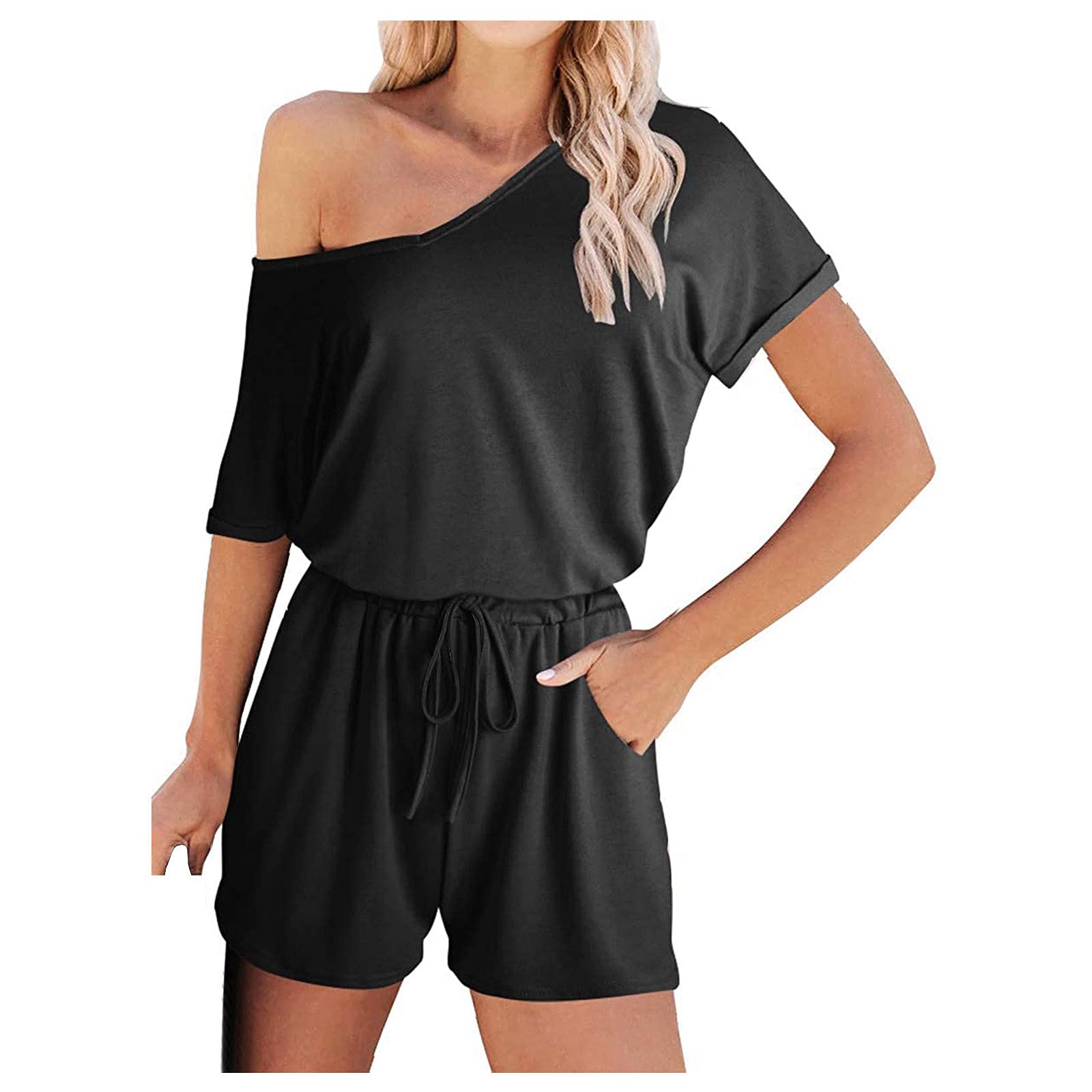 Raopuzi Women's Tie-Dye Batwing Sleeve Jumpsuit Romper with Pockets & Elastic Waist | Casual Summer Outfit for Beach, Party & Vacation