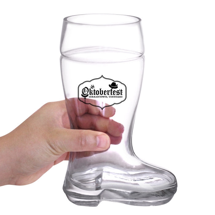 26 oz BarConic® Glass Beer Boot - German Style Beer Mug for Oktoberfest, Parties & Home Bars - Perfect for Lager, Ale & Craft Beer Drinking