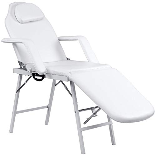 BestComfort 73”L Adjustable Professional Massage Table - Portable 3-Folding Spa Bed with Facial Cradle & Carry Case for Salon, Home Use & Physical Therapy