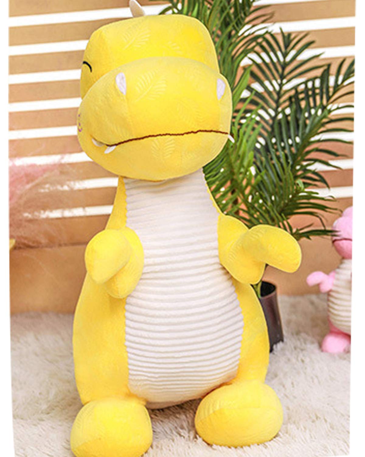Cute Soft Yellow Dinosaur Stuffed Animal Toy - 11