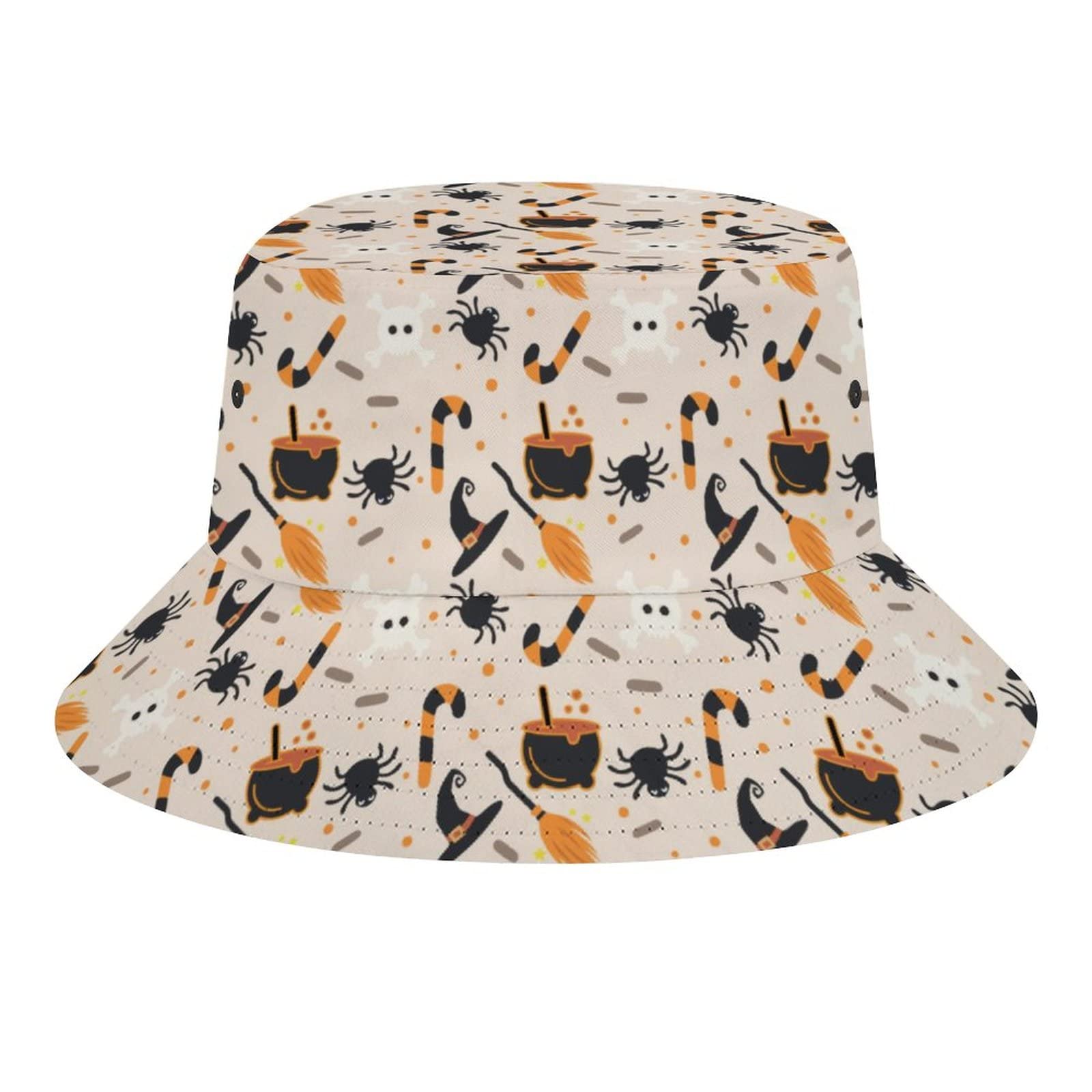 Pumpkin Bucket Hat for Women & Men - Halloween & Fall Fashion - Adjustable Fisherman Sun Hat for Beach, Outdoor, and Travel - Lightweight & Packable