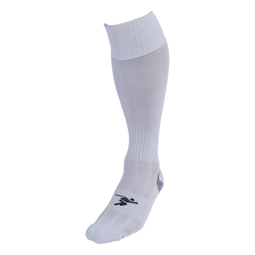 Precision Plain Pro Football Socks for Kids - White - Breathable Athletic Socks for Youth Soccer, Running & Training - Junior Sports Socks with Arch Support & Cushioned Sole