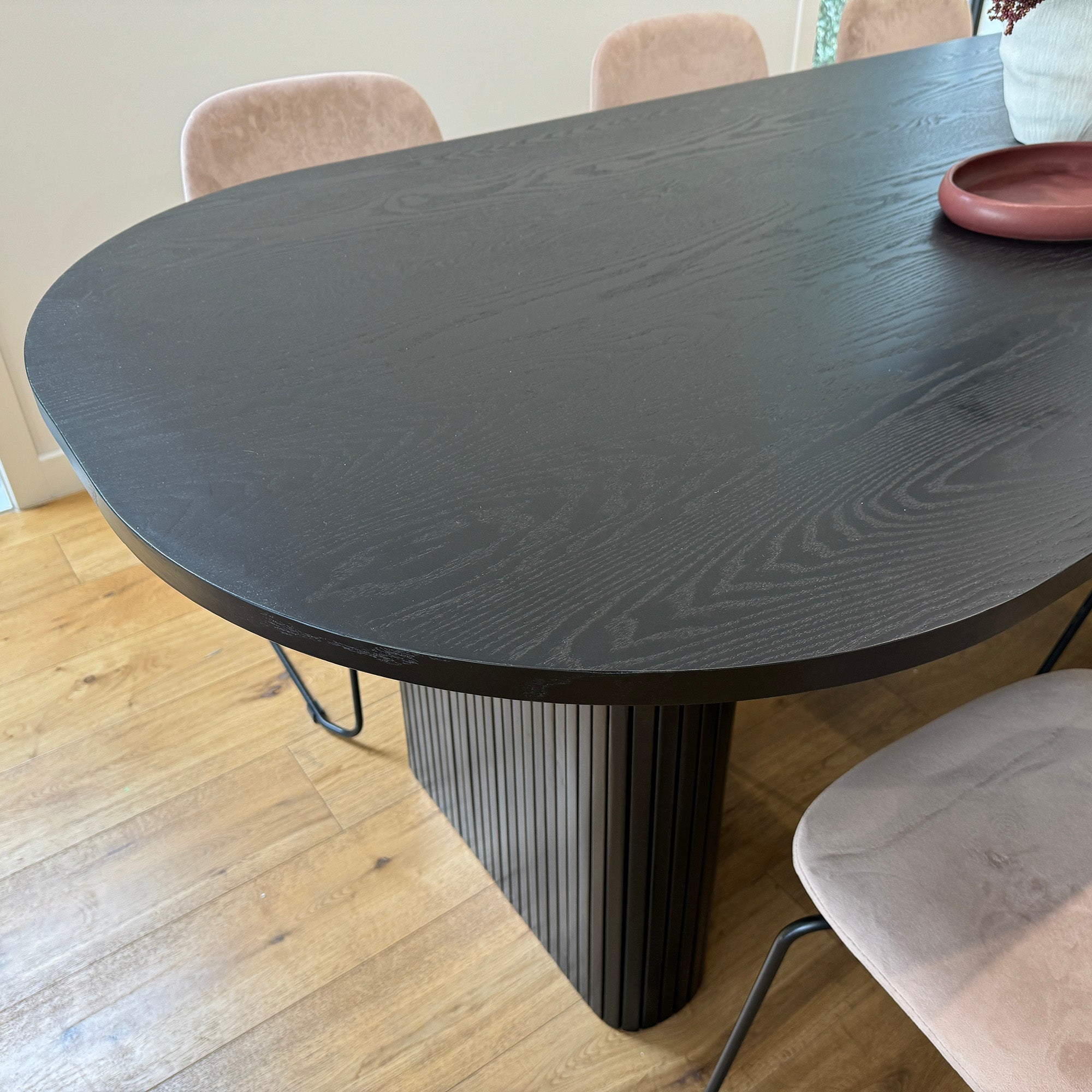 ASTON 220cm Black Dining Table - Modern Large Kitchen Table for Family Gatherings & Dinner Parties