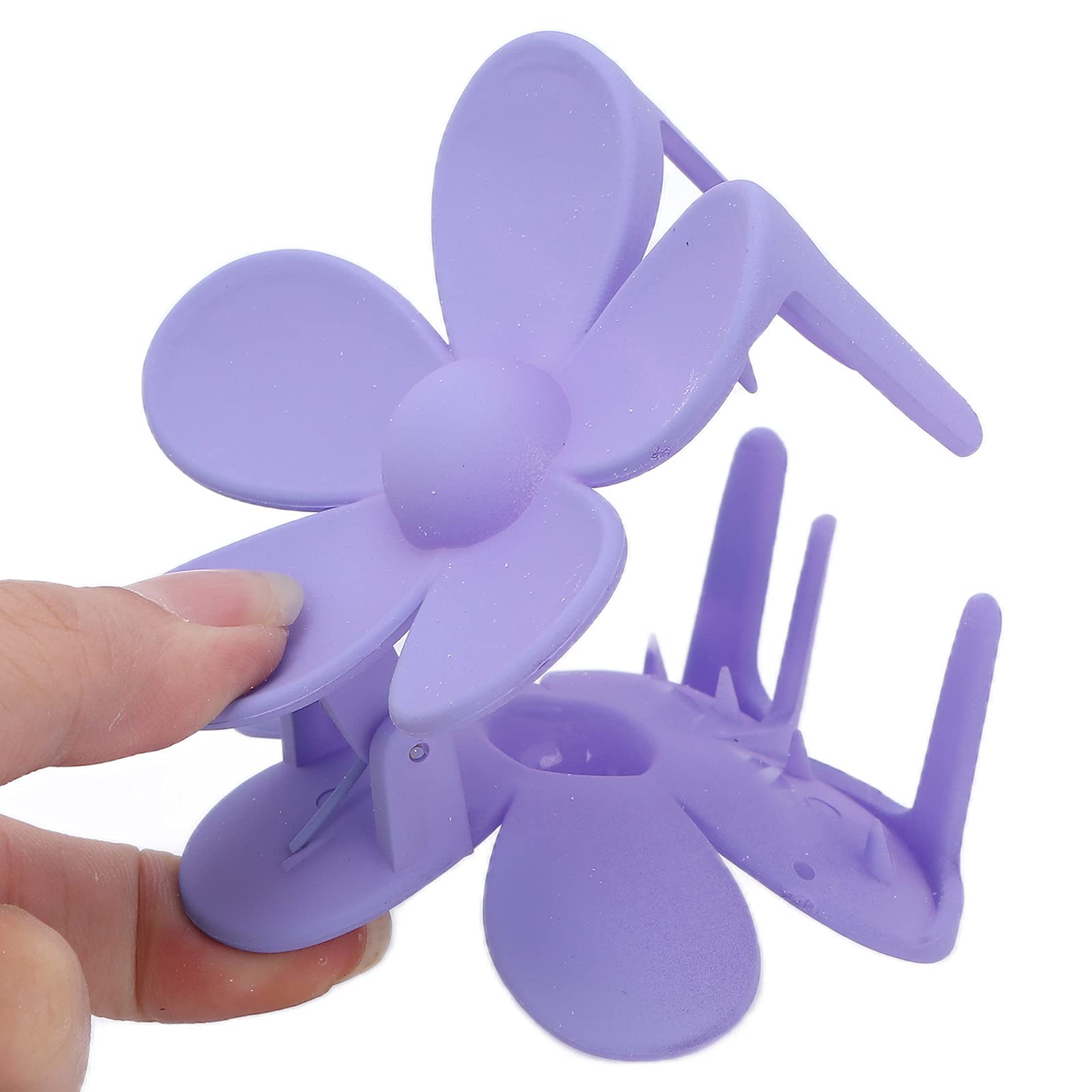 Exquisite Flower Shape Hair Claw Clips for Women & Girls - Plastic Jaw Clip with Double Lock Teeth, Light Purple Hair Accessories | Perfect for Parties, Weddings & Everyday Styling