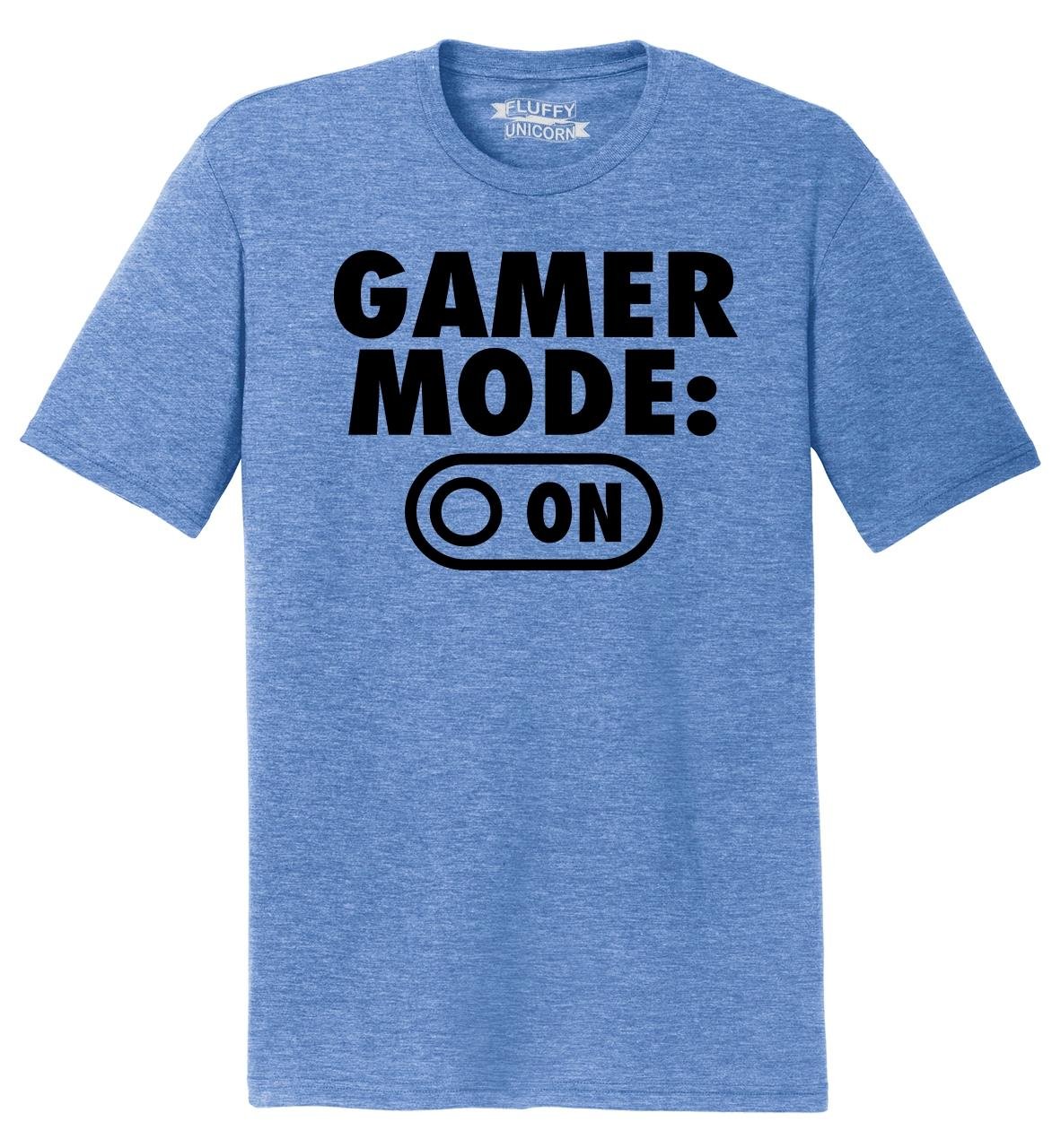 Funny Gamer Mode On T-Shirt for Men - Soft Tri-Blend Cotton Tee - Perfect for Gaming, Casual Wear & Geek Gifts
