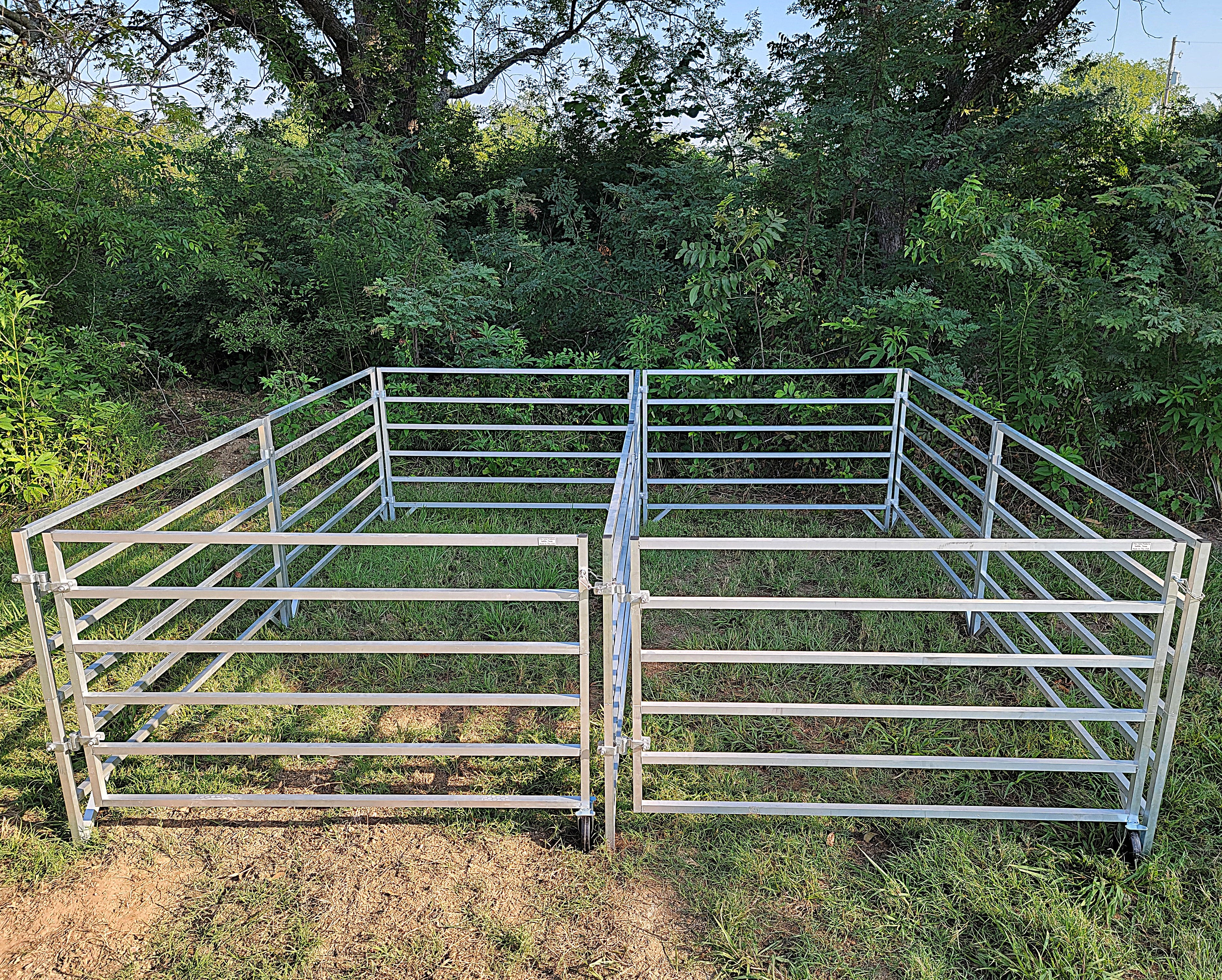 5 Ft X 10 Ft Aluminum Horse Stall Kit with 6 Rails - 3 Panels & 1 Gate for Stable, Barn, or Pasture Enclosure - Durable & Easy Installation