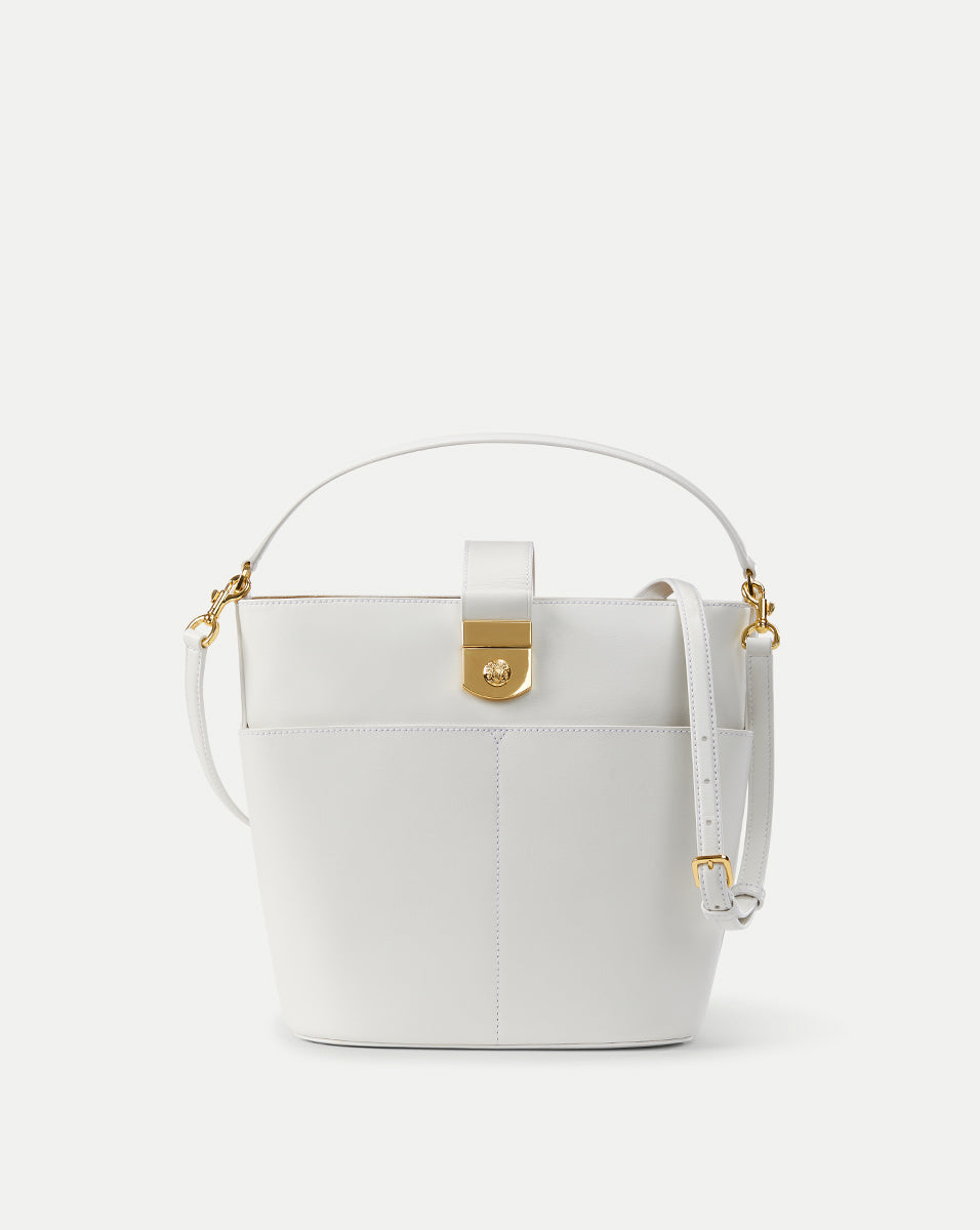 Stylish Large Crest Lock Bucket Bag for Women - Trendy Crossbody Shoulder Purse - Perfect for Work, Travel & Everyday Use