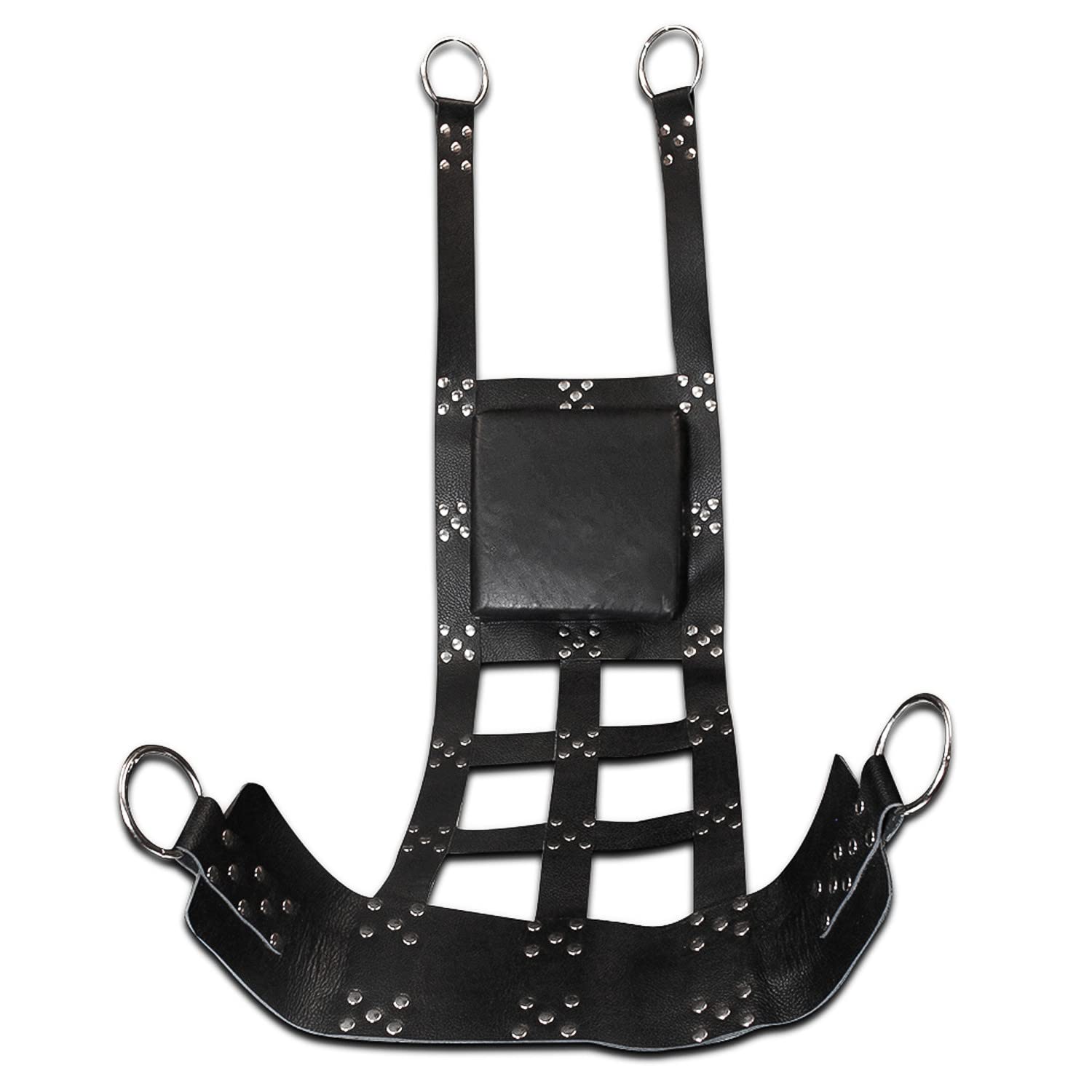 Premium Heavy Duty Leather Bondage Hammock with Adjustable Stirrups & Support Rope - Adult Sex Swing for Couples, BDSM, Spice Up Bedroom (Swing-01) | Perfect for Master/Slave Play, Tantric Yoga & Sensory Deprivation Experiences