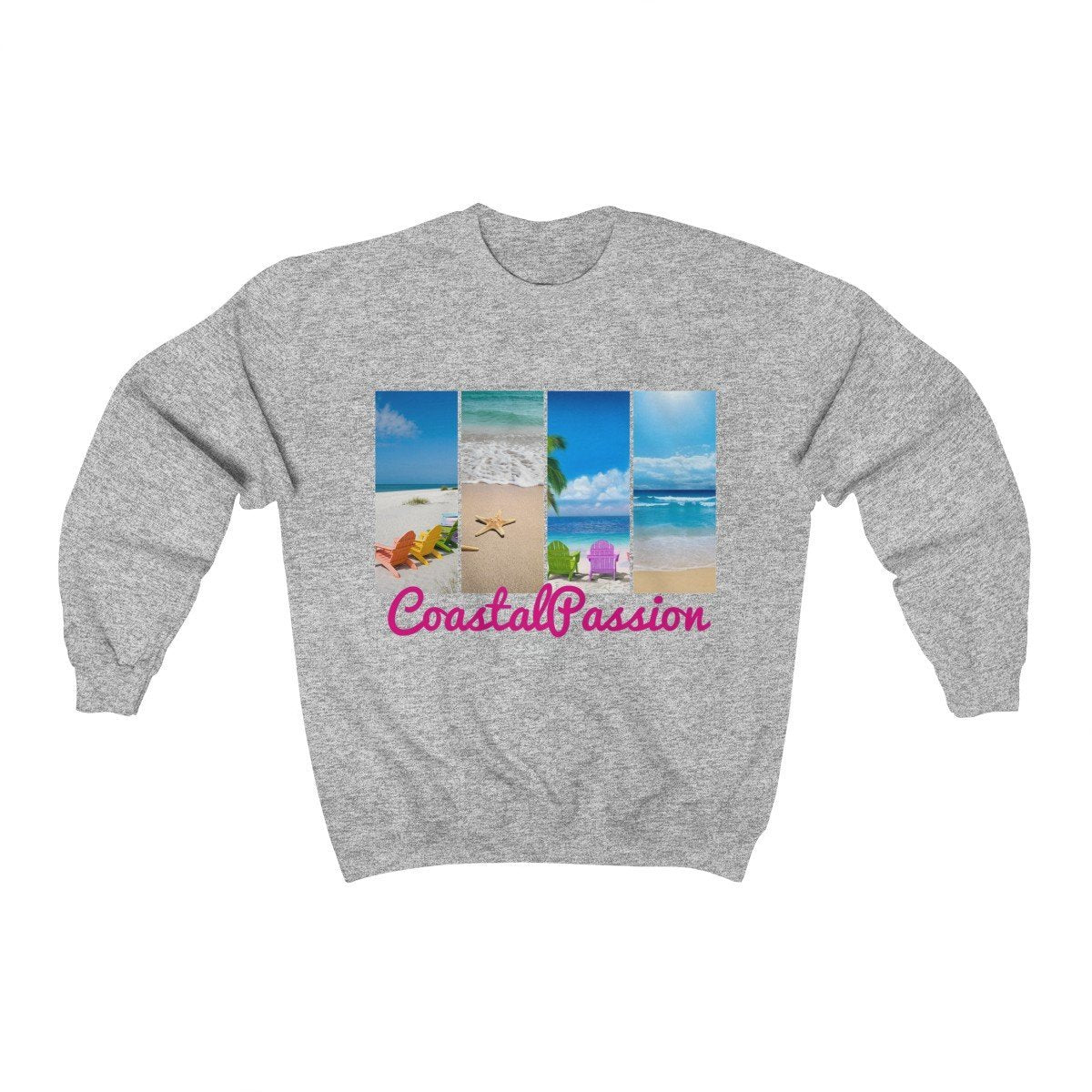 Coastal Passion Sweatshirt - Soft Casual Pullover for Women | Perfect for Beach Outings, Weekend Relaxation & Coastal Vacations