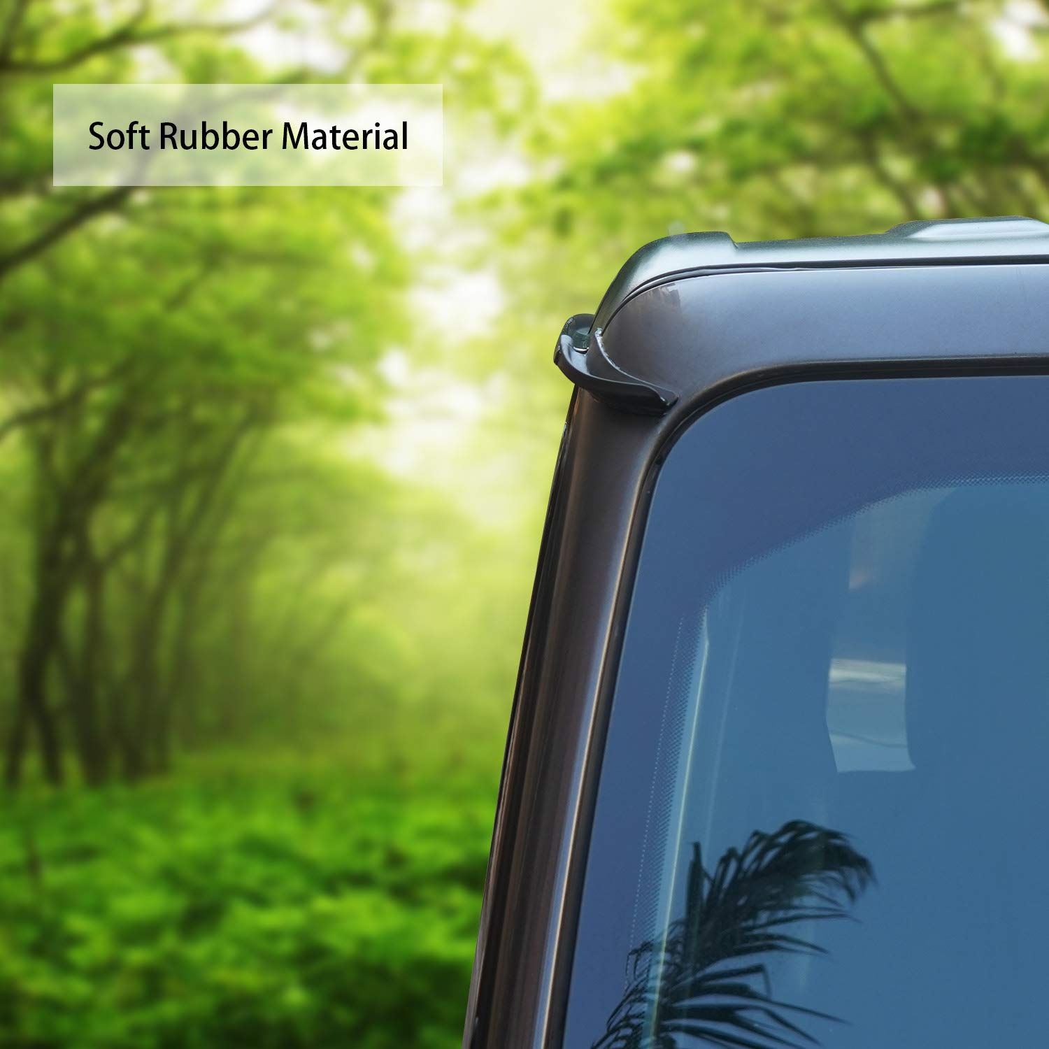 JVMA Hardtop Rain Gutter Extensions for Jeep Wrangler JK JKU (2008-2017) - Black Rooftop Rain Deflector | Exterior Accessories | Patented Design | Perfect for Off-Roading & Rain Protection