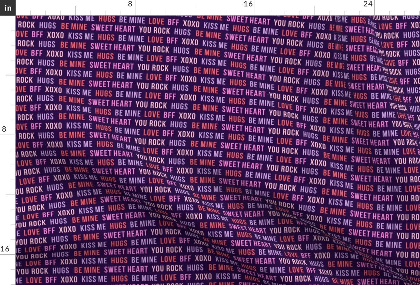 Micro Scale Typography Dark Purple Cute Love Trendy Valentine's Printed Minky Fabric by The Yard - Soft Plush Material for Sewing Baby Blankets, Quilt Backing & DIY Projects - Perfect for Nursery Decor, Gift Making & Home Crafts