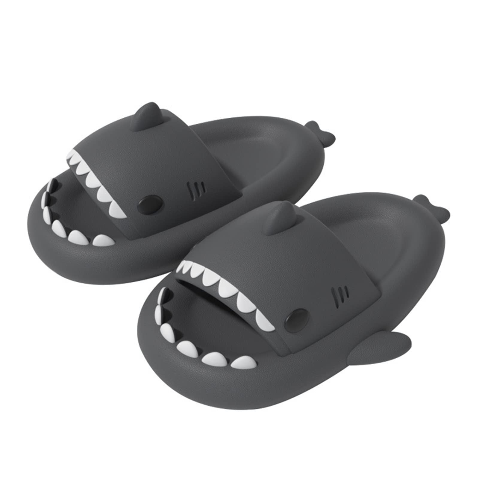 Kids Shark Slippers for Boys & Girls - Summer Anti-Slip Open Toe Slides with Lightweight Sole - Cute Beach & Shower Sandals for Pool, Vacation and Home Use