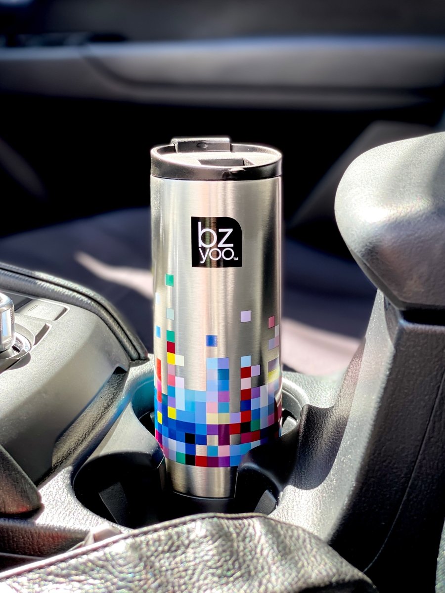 12oz Stainless Steel Vacuum Insulated Tumbler with Double Wall - Glitch Silver | Keeps Drinks Hot/Cold for Hours | Perfect for Coffee, Tea, and Outdoor Activities
