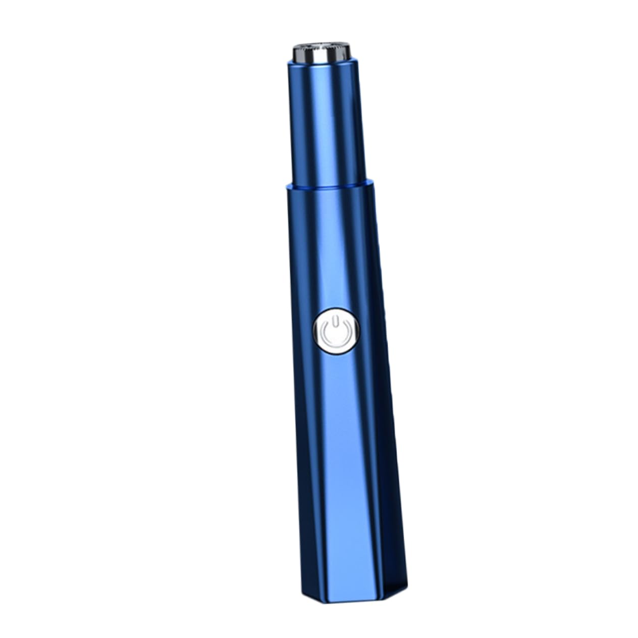 Electric Nose Hair Trimmer for Men & Women - Rechargeable Mini Shaver with Blue PVC Handle - Perfect for Facial Grooming, Eyebrow & Ear Hair Trimming at Home or Travel