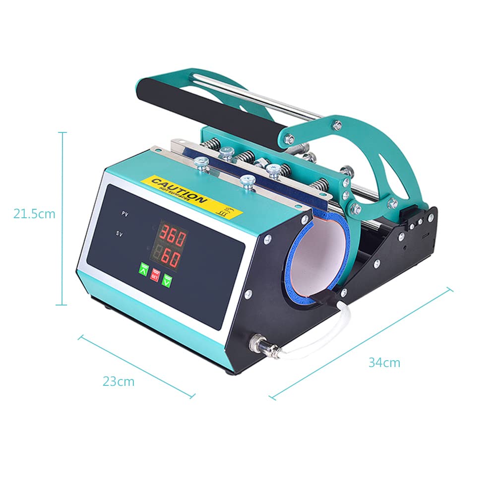 20oz DIY Tumbler Heat Press Machine - Sublimation Heat Transfer for Skinny Tumblers, Perfect for Custom Mug & Cup Printing (Green) | Home Crafting, Small Business & Personalized Gift Making
