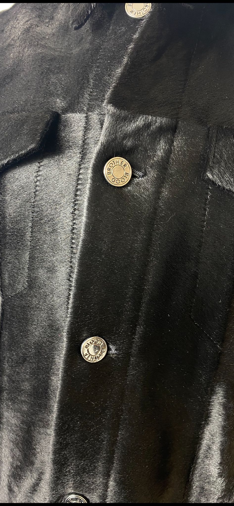 BLOOD BROTHER Black Calf Hair Leather Jean Style Jacket for Men (Medium) - Perfect for Casual Outings, Nightlife & Fashion Events