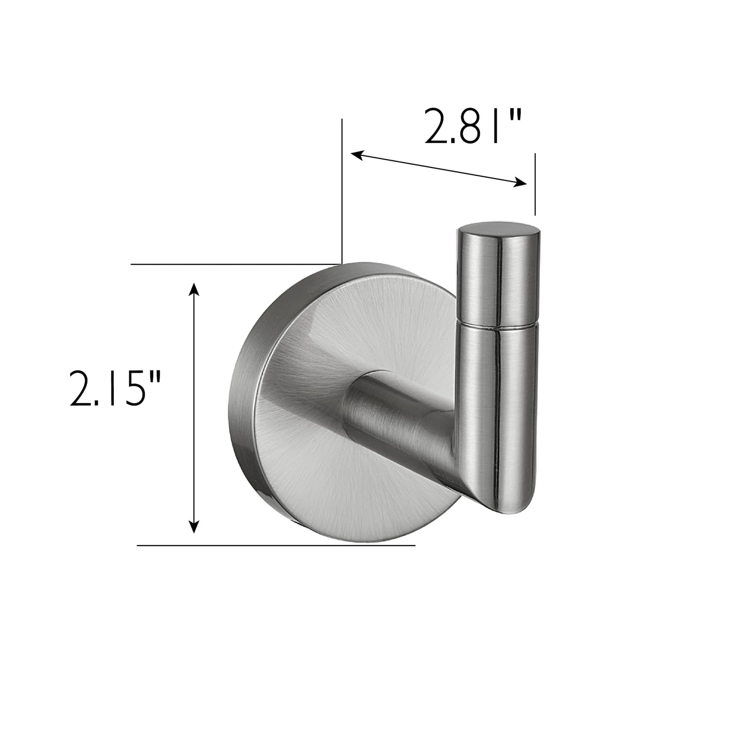 Design House 558338 Graz Robe Hook - Satin Nickel Wall Mounted Hooks for Bathroom, Bedroom, Closet, Kitchen & Office - Perfect for Towels, Robes, Hats, Bags & Coats Organization