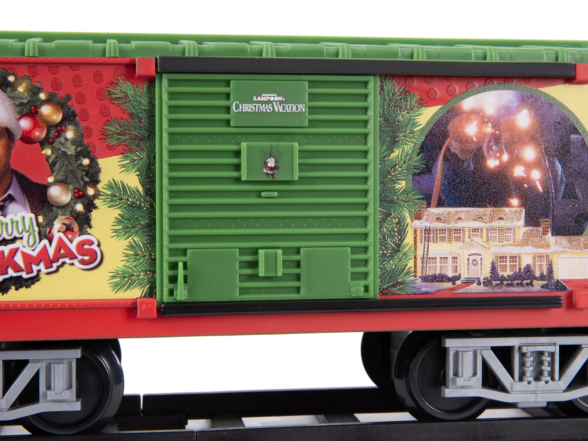 Lionel Battery-Powered Christmas Toy Train Set with Locomotive, 4 Train Cars, 8-Piece Track & Wireless Remote - Realistic Train Sounds & LED Lights for Kids Ages 4+ | Holiday Decor, Gift for Boys & Girls, Christmas Tree Display