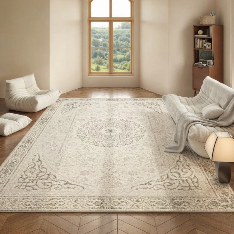 Adley Persian Faux Wool Waterproof Area Rug - Non-Slip Soft Living Room Rug for Bedroom, Dining Room, and Home Decor