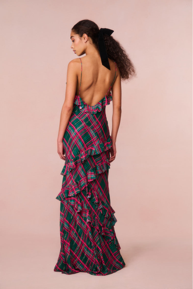 Rialto Silk Tartan Dress - Elegant Women's Plaid Dress for Fall & Winter | Perfect for Office, Parties & Holiday Events