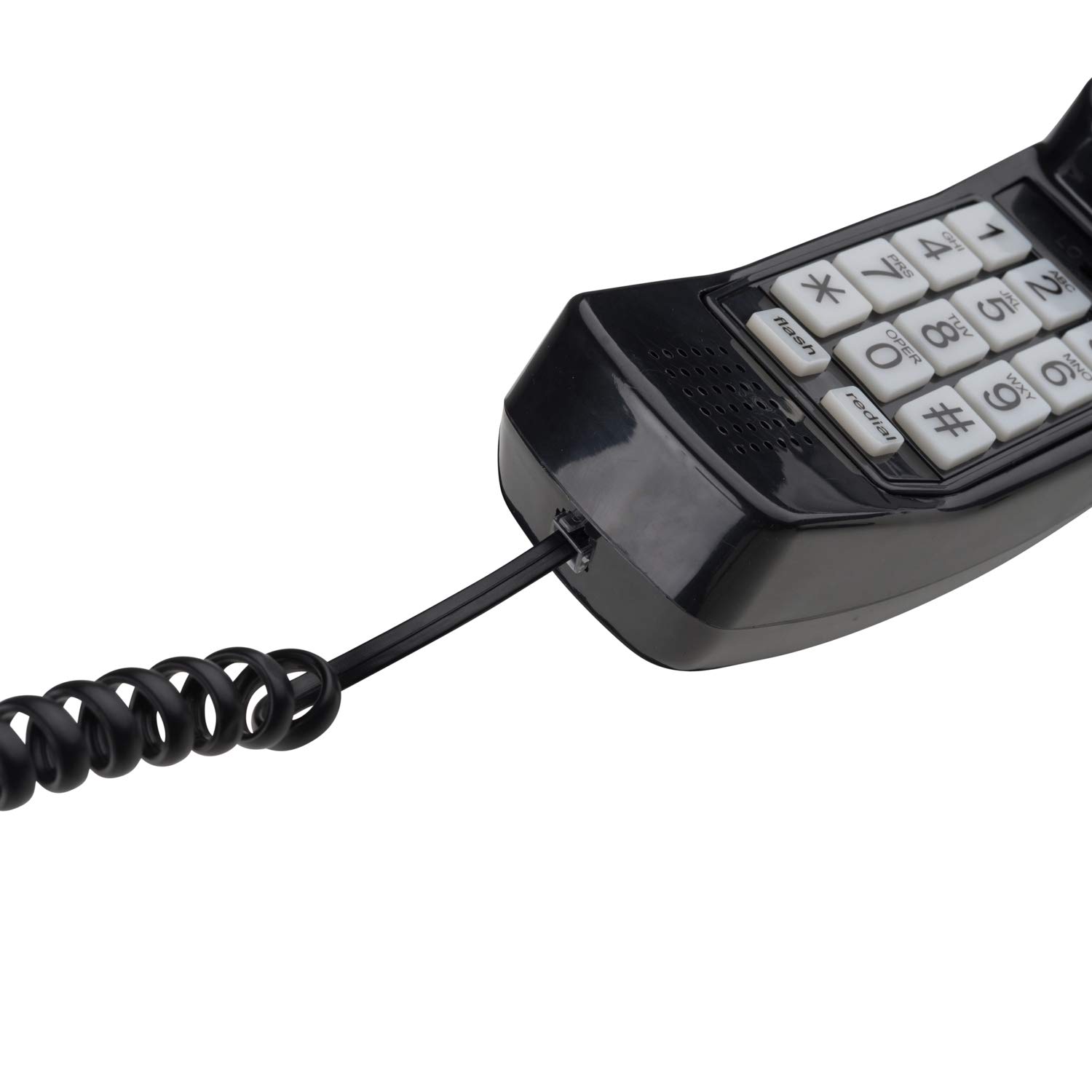 iSoHo Phones: 15ft Black Spiral Telephone Cord for Landline Phones - Tangle-Free Handset Cable with Crystal Clear Sound | Perfect for Home Office, Business, and Conference Room Use