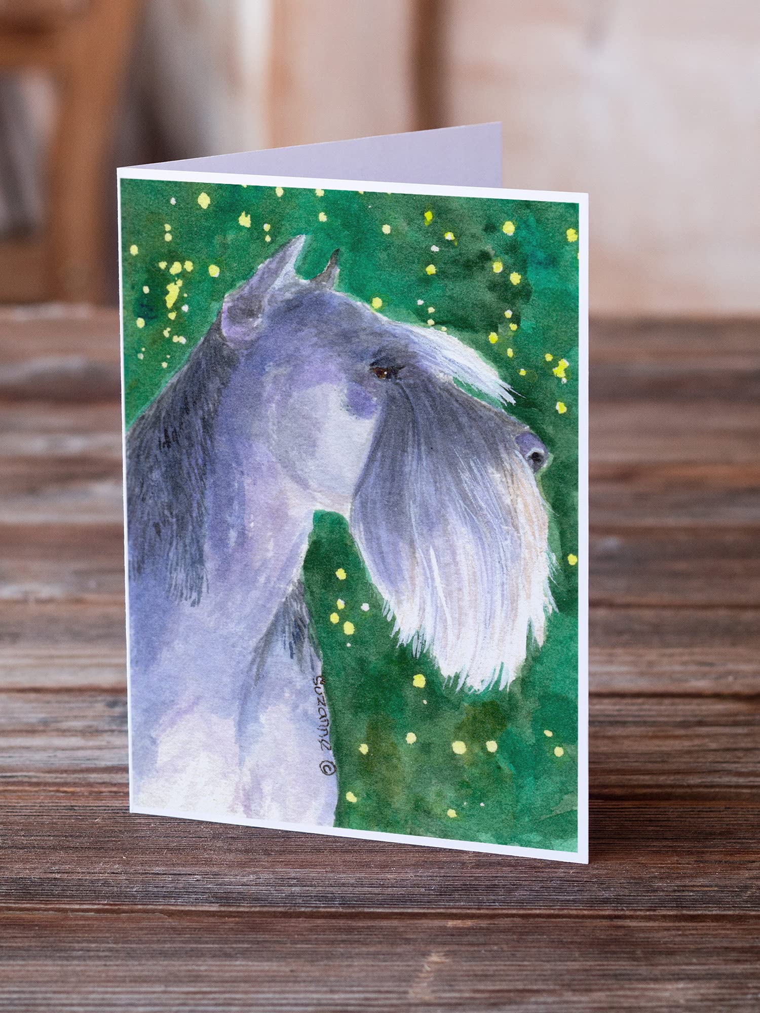 Whimsical Schnauzer Greeting Cards - Pack of 8 Blank A7 (5x7) Note Cards with Envelopes | Perfect for Birthdays, Thank You Notes & Pet Lover Gifts