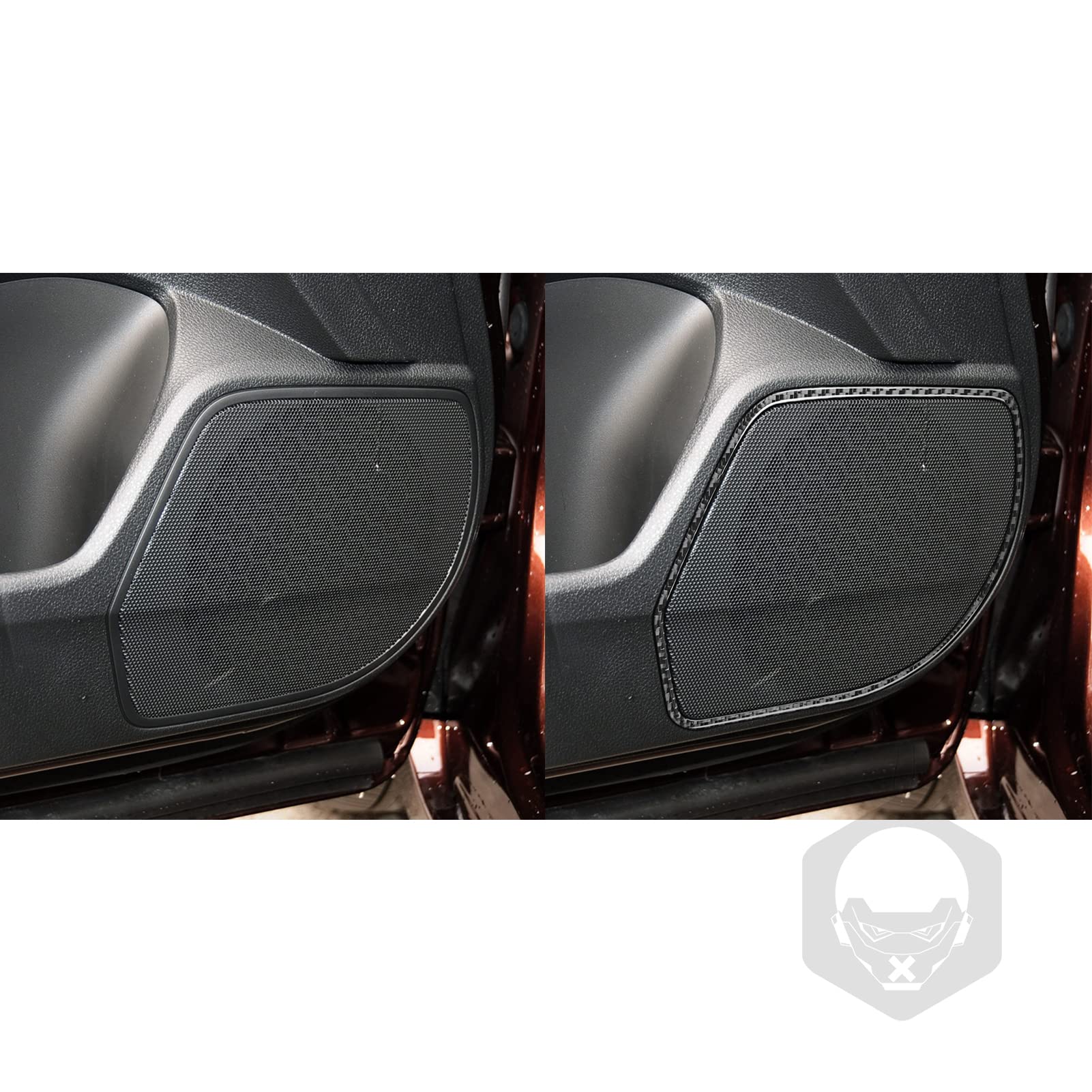 Premium Soft Carbon Fiber Auto Inner Door Side Horn Speaker Decal Cover - Compatible with Honda 9th Gen Accord 2013-2017 - Interior Trim Sticker Accessories - Enhance Car Aesthetics & Protect Door Panel