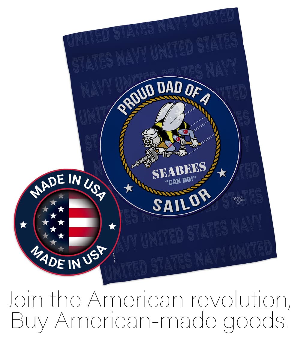 US Navy Seabee Garden Flag Set - Double-Sided Military Decor for Yard & Home