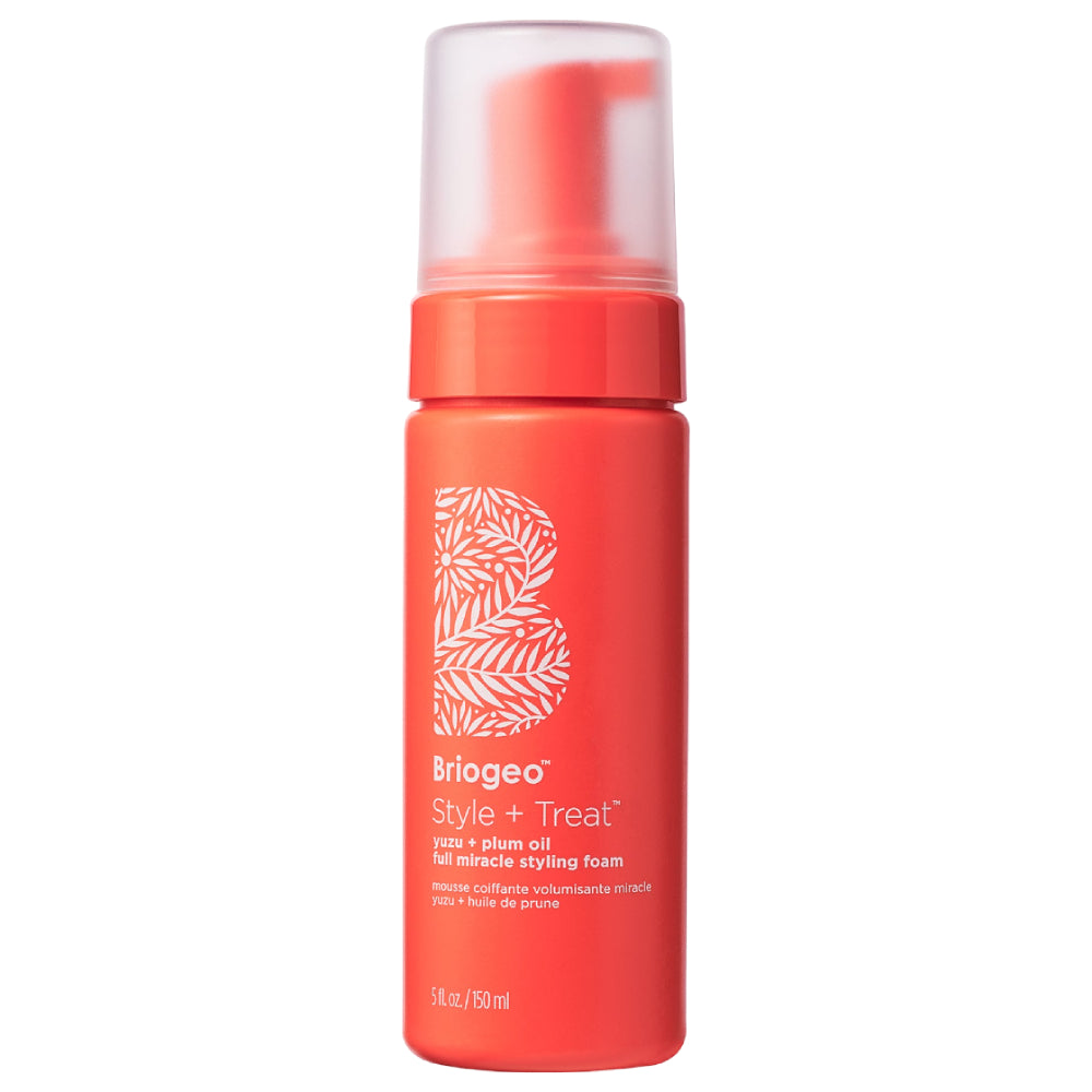 Briogeo Yuzu & Plum Oil Styling Foam - 5 oz Volumizing Hair Mousse for Frizz Control & Shine | Perfect for Curly, Wavy & Straight Hair Styling at Home or Salon