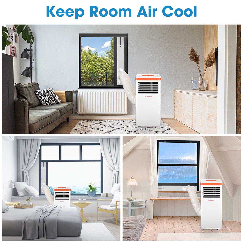 TheLAShop Portable AC Exhaust Kit - 5 7/8 Inch Hose & Window Seal Plate for Air Conditioner Venting - Perfect for Bedroom, Office, and RV Cooling Solutions