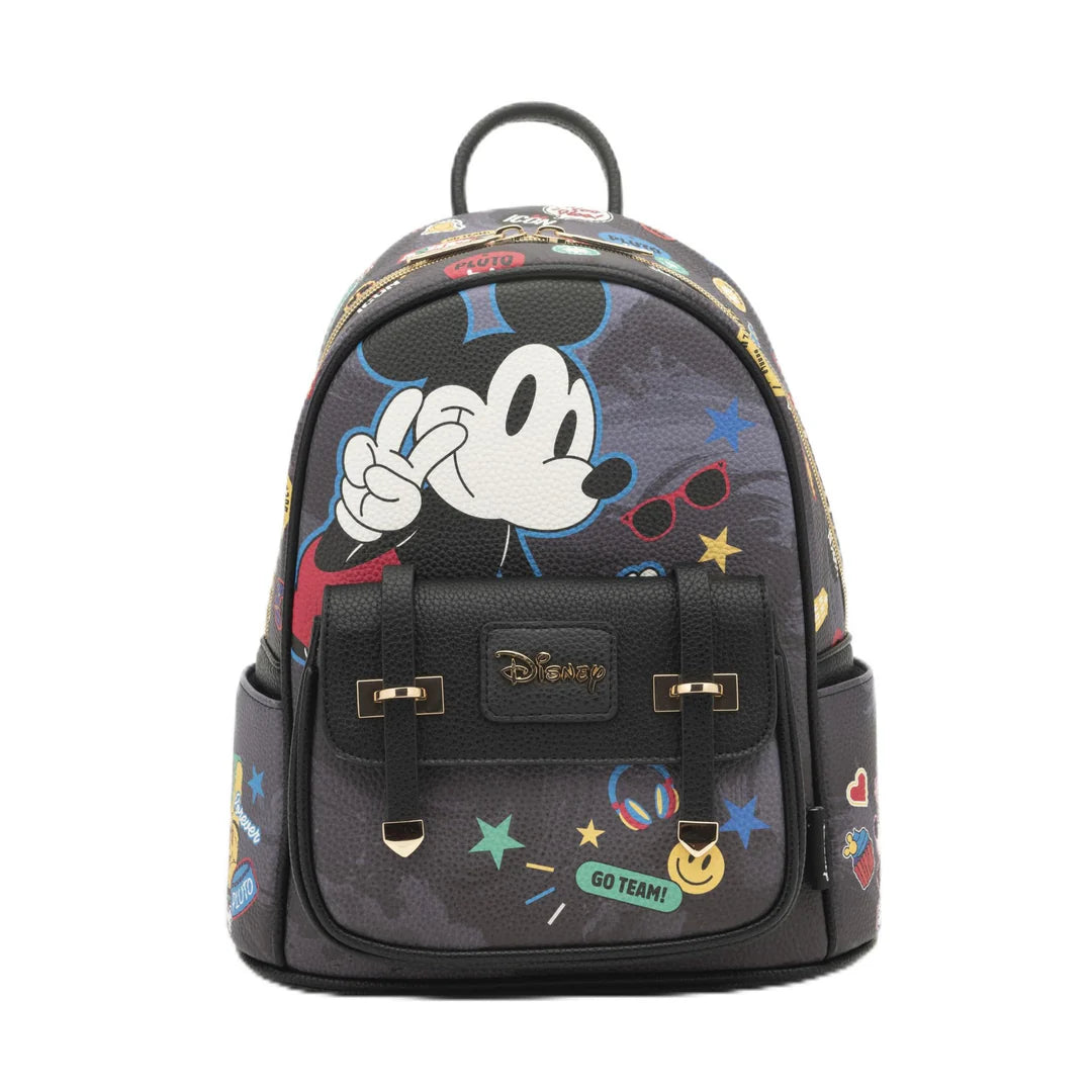 Disney Mickey Mouse Vegan Leather Mini Backpack - Cute Small Purse for Women & Girls, Perfect for Travel, School & Daily Use | WondaPop Good Vibes Only Collection