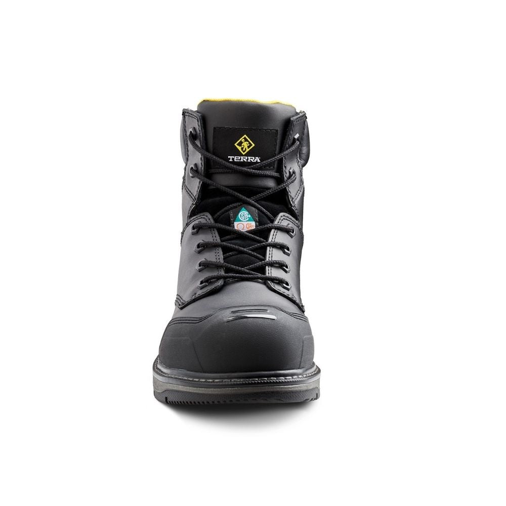 Terra Patton TR0A4NS6BLK Unisex Steel Toe Work Boots - CSA Certified Safety Shoes for Construction & Industrial Use - Black