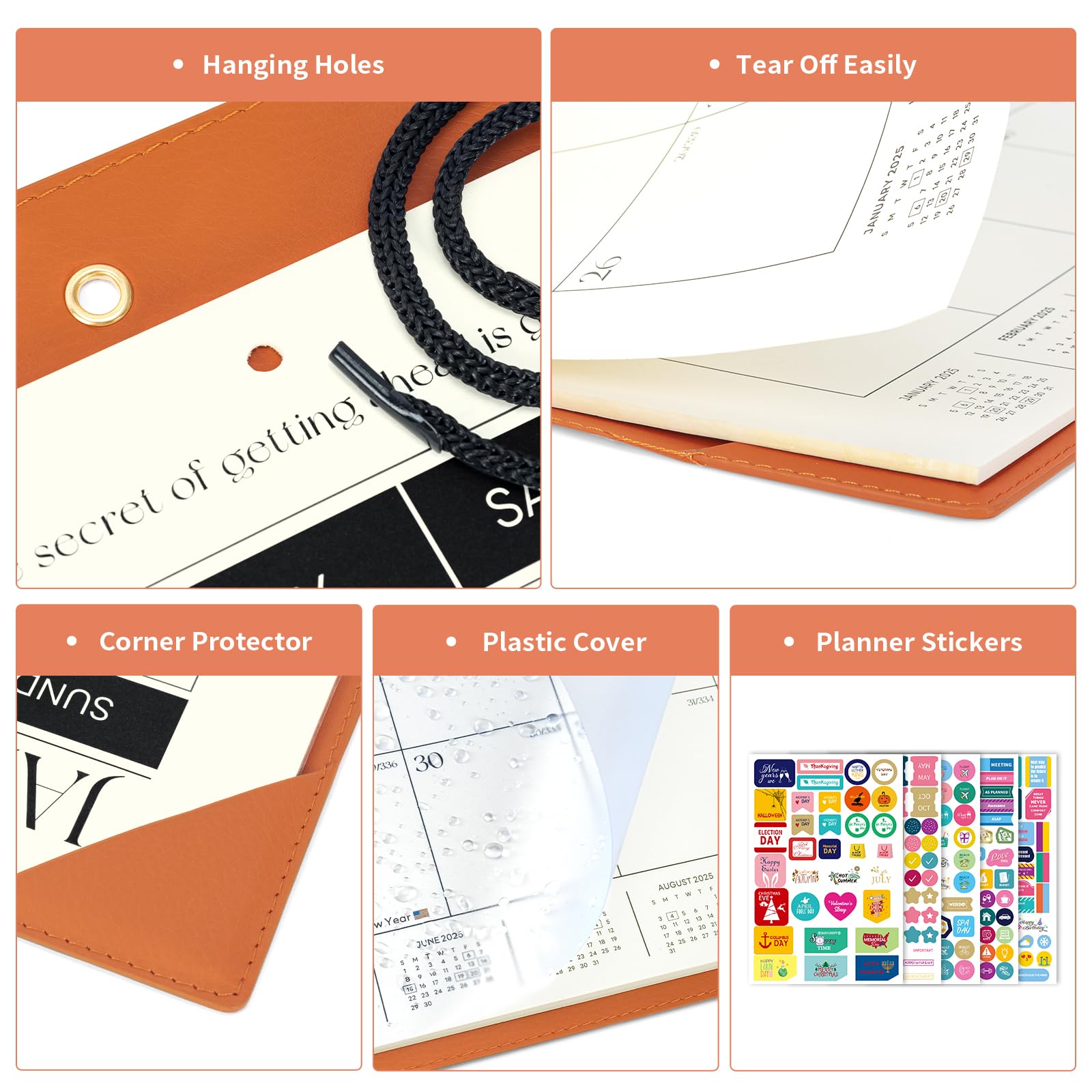 2025-2026 Large 18-Month Desk Calendar with Plastic Cover | January 2025 - June 2026 Planner | 22