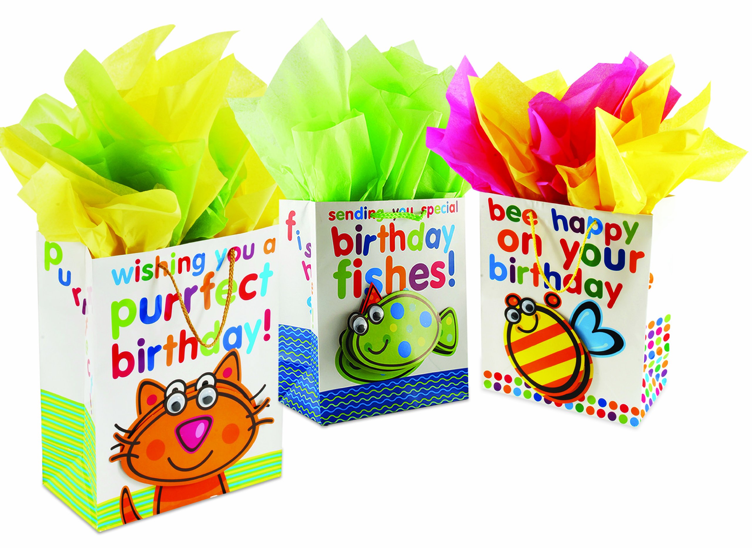 Funny Googly Eyes Gift Bags - 3 Pack Assorted Birthday Party Favors for Kids | Perfect for Birthday Parties, Classroom Rewards & Goodie Bags