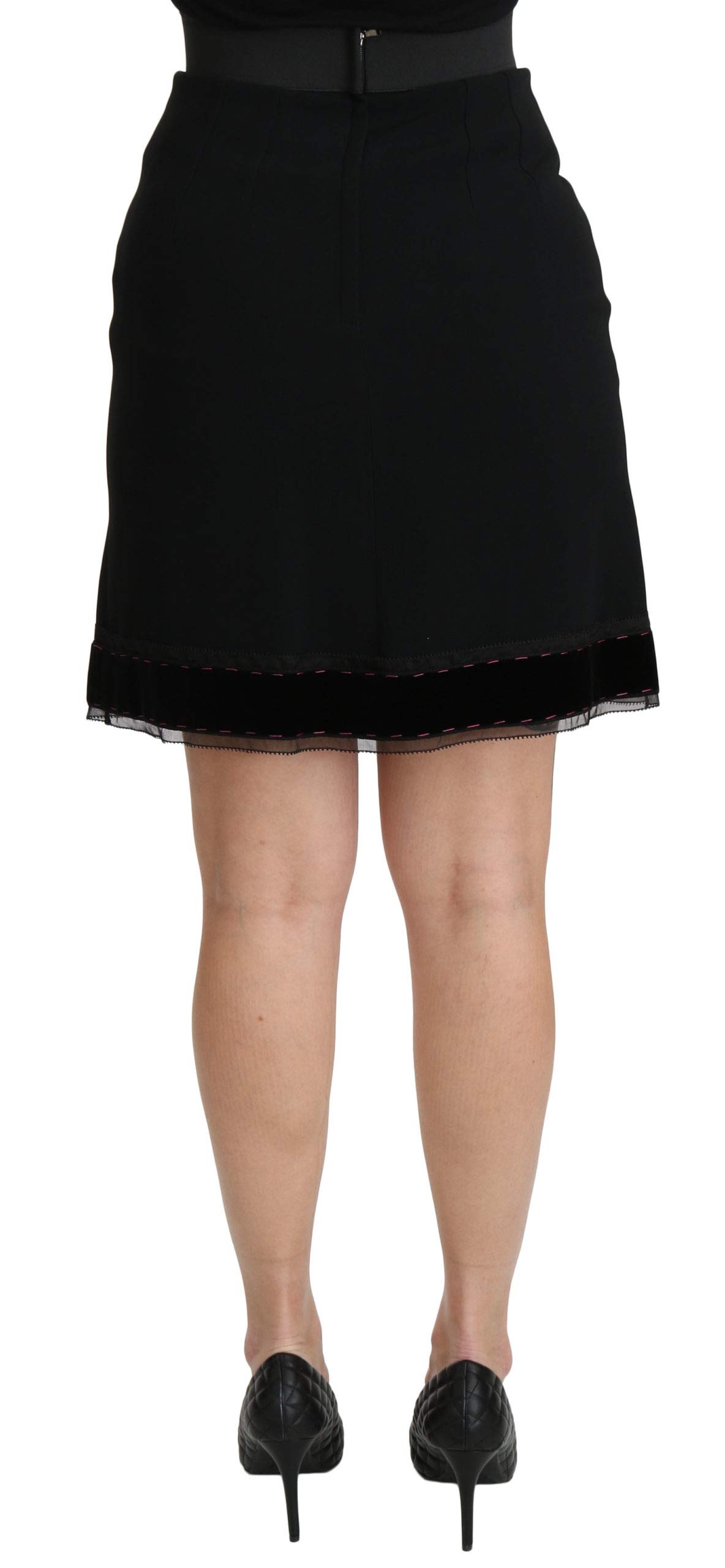 Dolce & Gabbana Black A-line High Waist Mini Viscose Skirt for Women | Elegant Party & Night Out Outfit | Perfect for Date Nights, Club Wear & Special Occasions