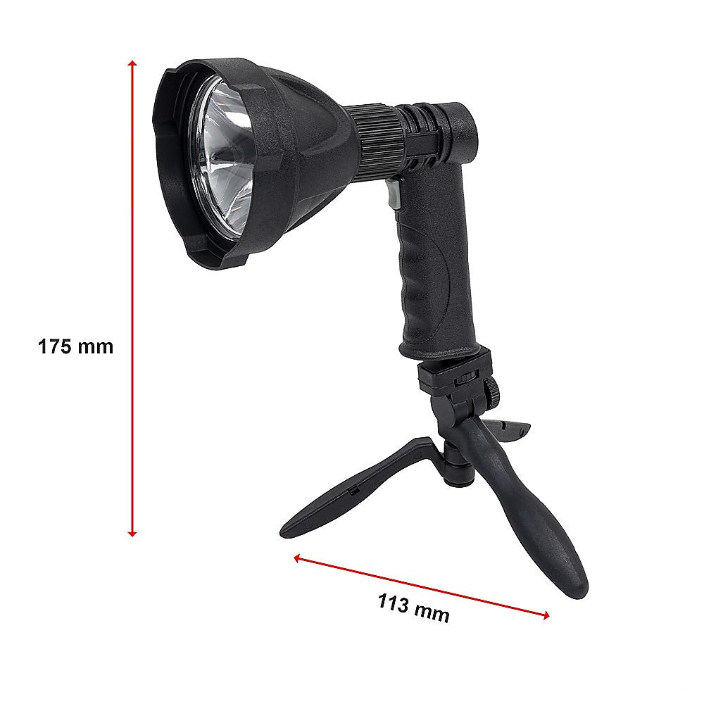 10W Rechargeable LED Handheld Spotlight - 12V Bright Flashlight for Hunting, Shooting, Camping & Outdoor Adventures - Waterproof & Durable for Night Use