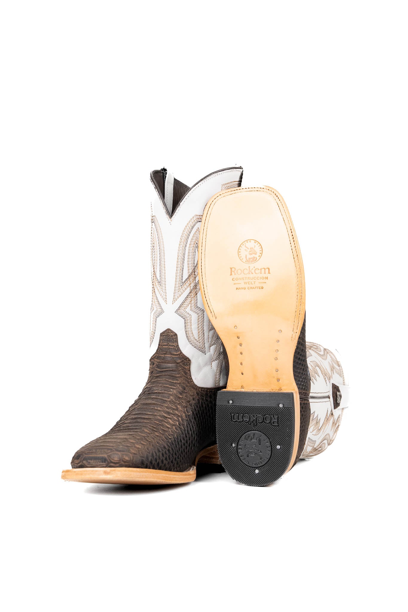 Renegade Python Square Toe Cowboy Boots for Men - Western Style Leather Boots with Exotic Snake Skin Design - Perfect for Rodeo, Country Dancing & Outdoor Adventures