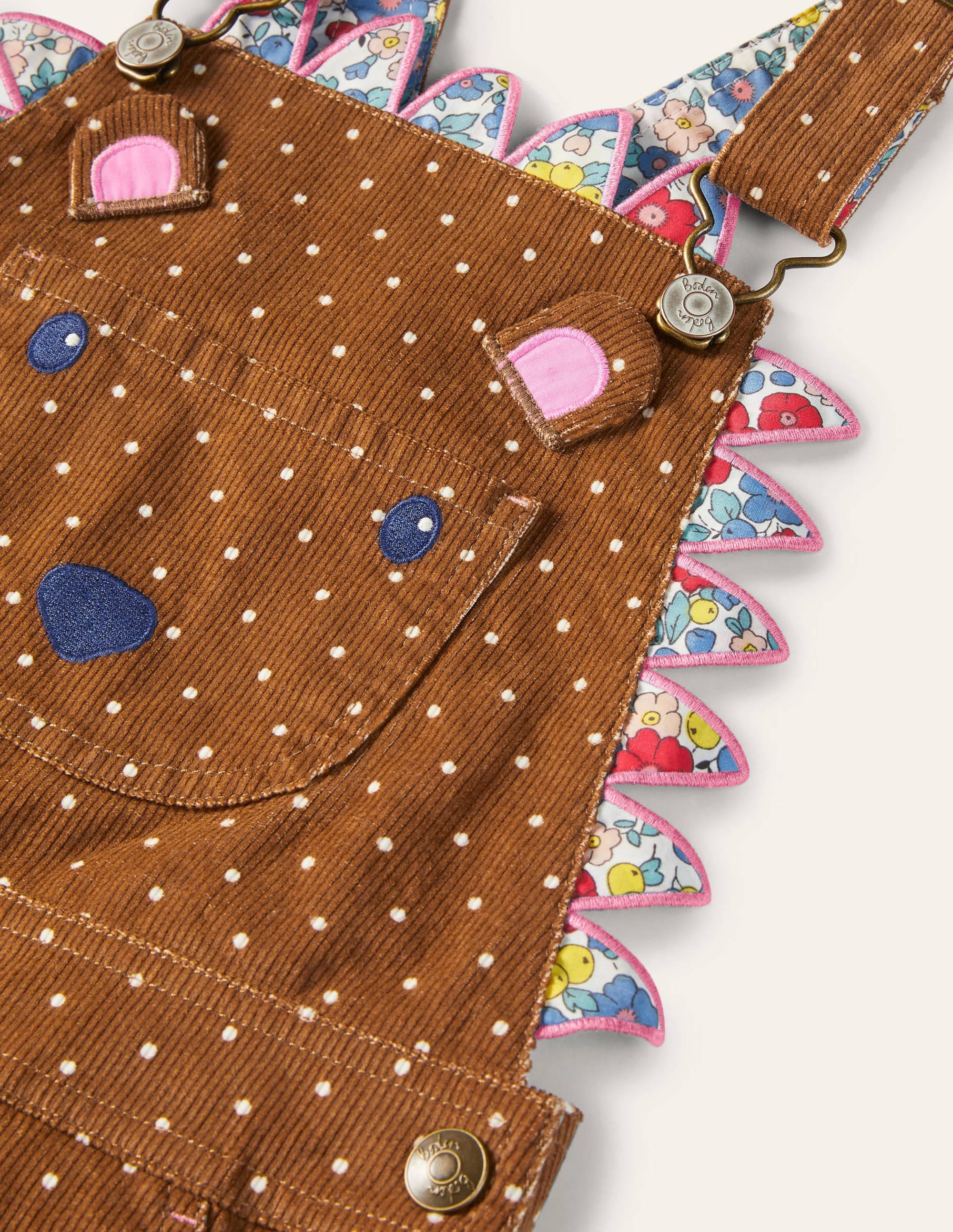 Butterscotch Brown Hedgehog Animal Short Cord Overalls - Cute Pet Clothes for Small Animals, Perfect for Hedgehogs, Hamsters & Guinea Pigs - Great for Photo Shoots, Pet Parties & Daily Wear