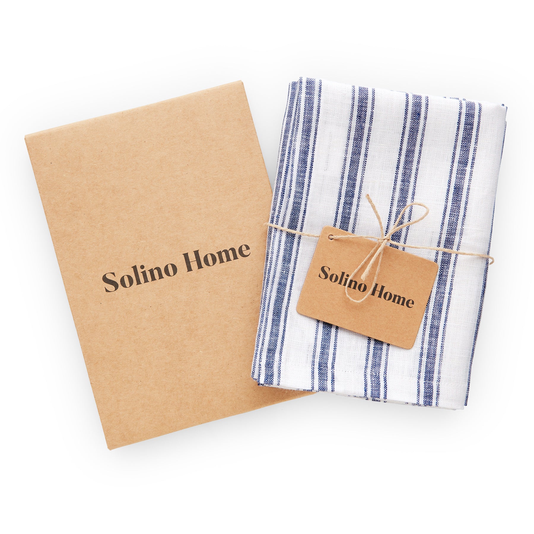 Premium Capri Ticking Stripe Kitchen Towels Set of 2 - Absorbent & Durable Cotton Dish Towels for Drying Dishes, Cleaning Countertops & Kitchen Decor