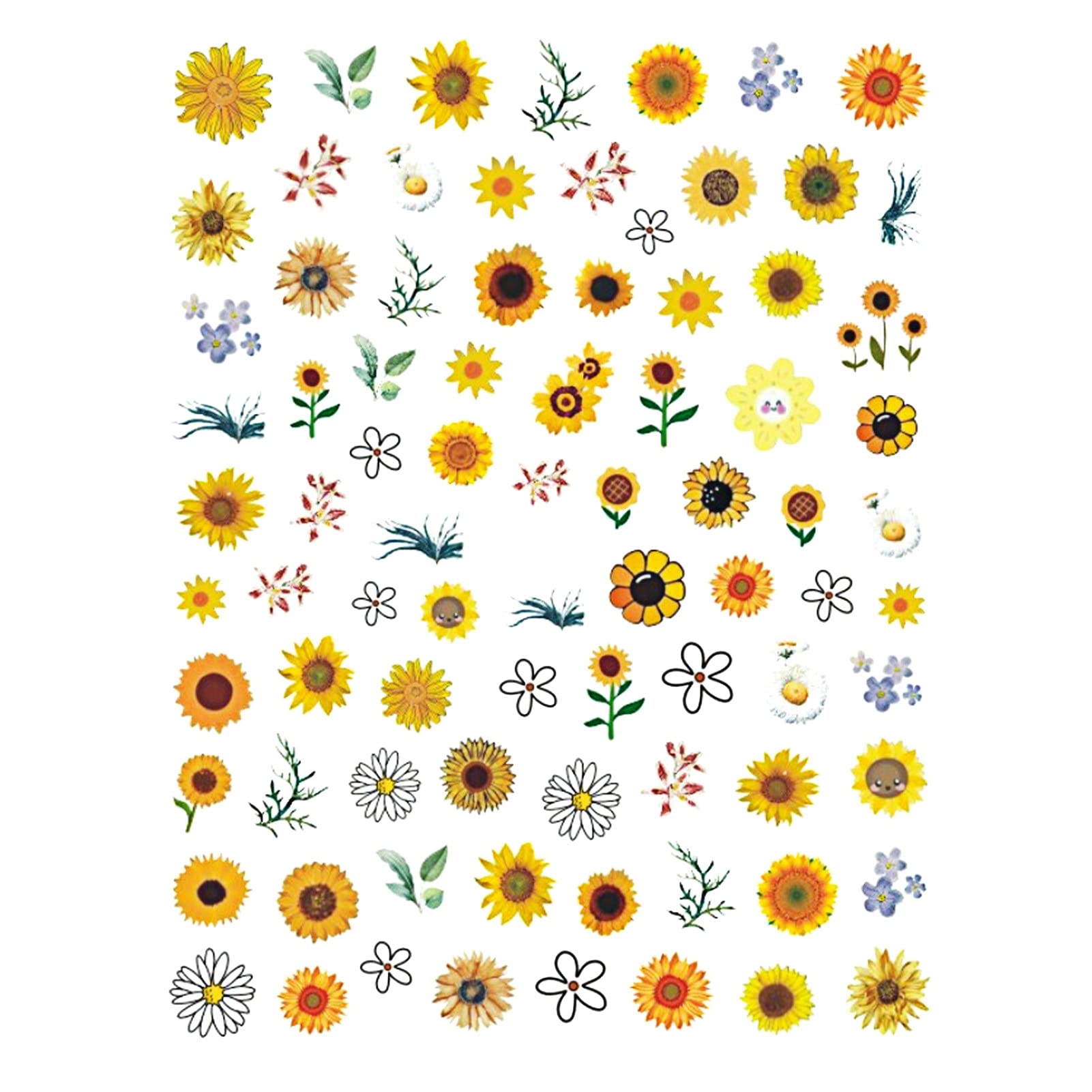 3D Sunflower Nail Stickers - Ultra Thin Floral Water Decals for Women | DIY Nail Art Designs for Salon & Home Manicure | Perfect for Spring, Summer & Special Occasions