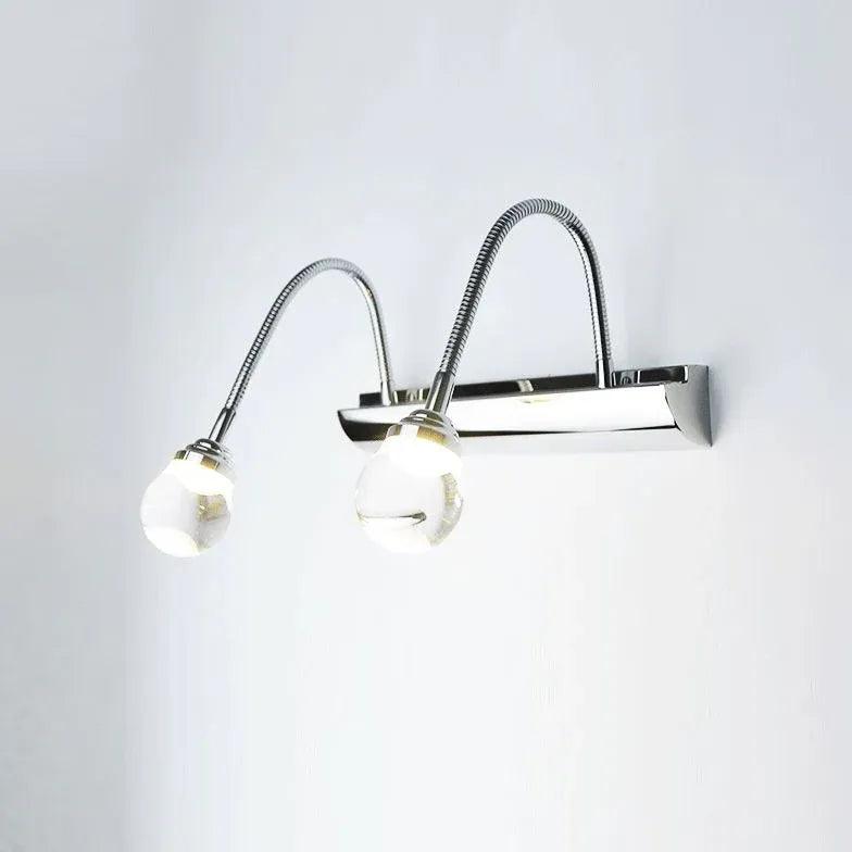 Silver Spring Pipe Bathroom Wall Lights - Modern Vanity Sconce Lighting for Bathroom Mirror, Bedroom & Makeup Area - Waterproof IP44, Dimmable LED