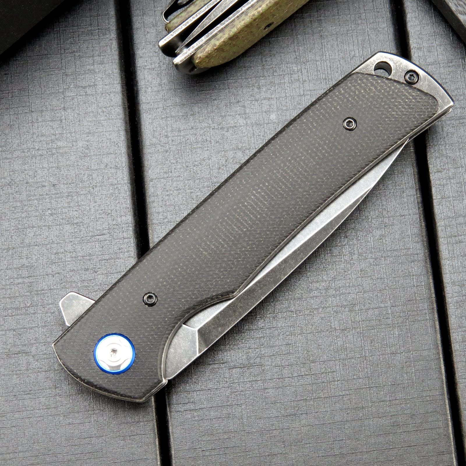 Eafengrow EF973 Folding Pocket Knife - D2 Steel Blade with Micarta Handle, Compact EDC Tool for Camping, Hiking & Outdoor Activities (Black) | Perfect for Everyday Carry, Survival Gear & Bushcraft