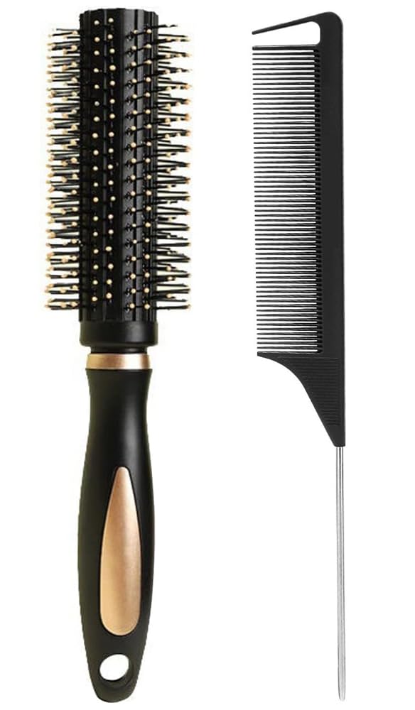 Professional Hair Roller Brush for Blow Drying - Volumizing & Smoothing Styling Tool for Women | Creates Perfect Curls & Waves at Home | Includes Free Tail Comb | Ideal for Daily Styling, Salon-Like Results & Quick Hair Prep