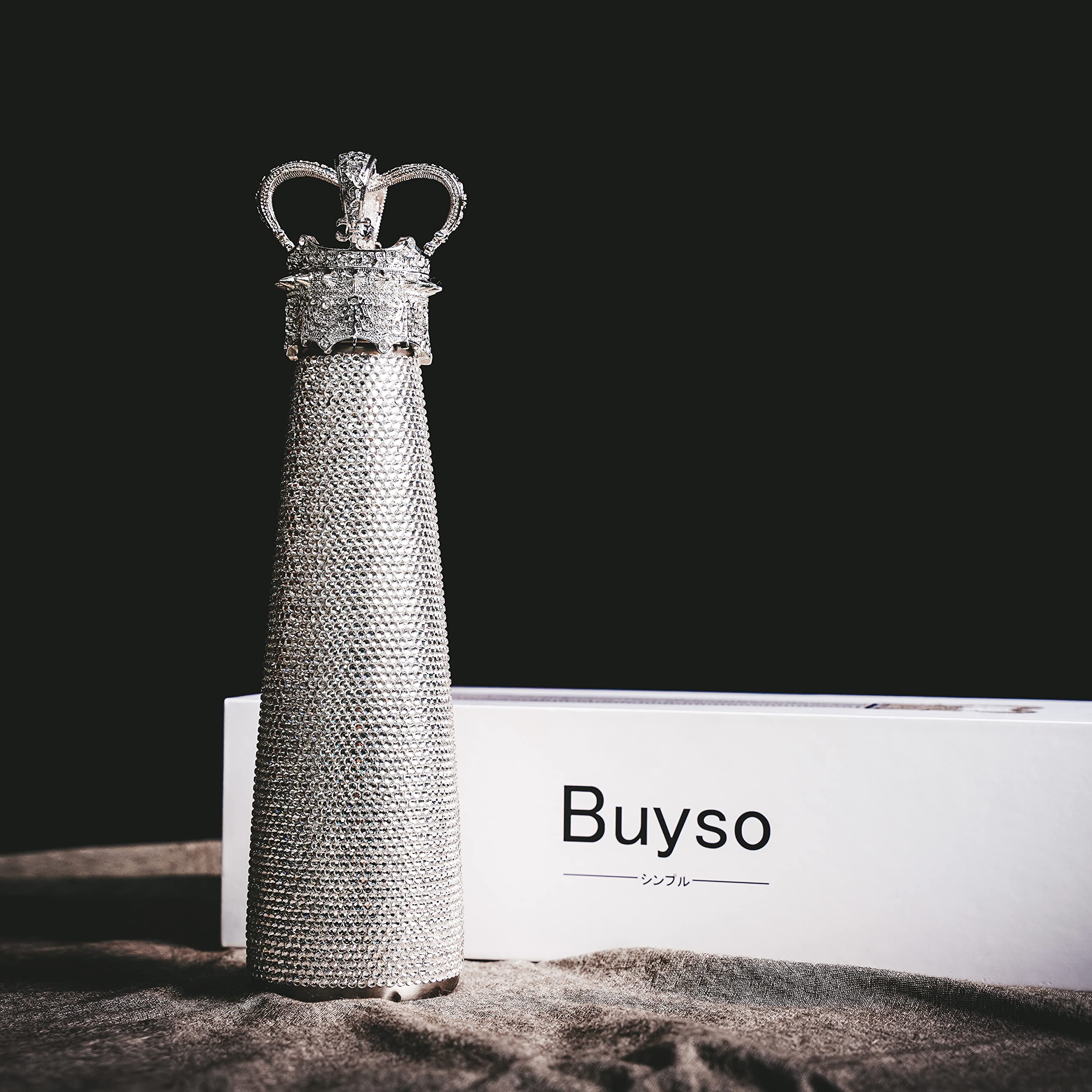 **Sparkling Rhinestone Diamond Water Bottle - Insulated Stainless Steel Reusable Bling Bottle - Aesthetic Princess Gift (Silver) - Perfect for Gym, Office & Travel**
