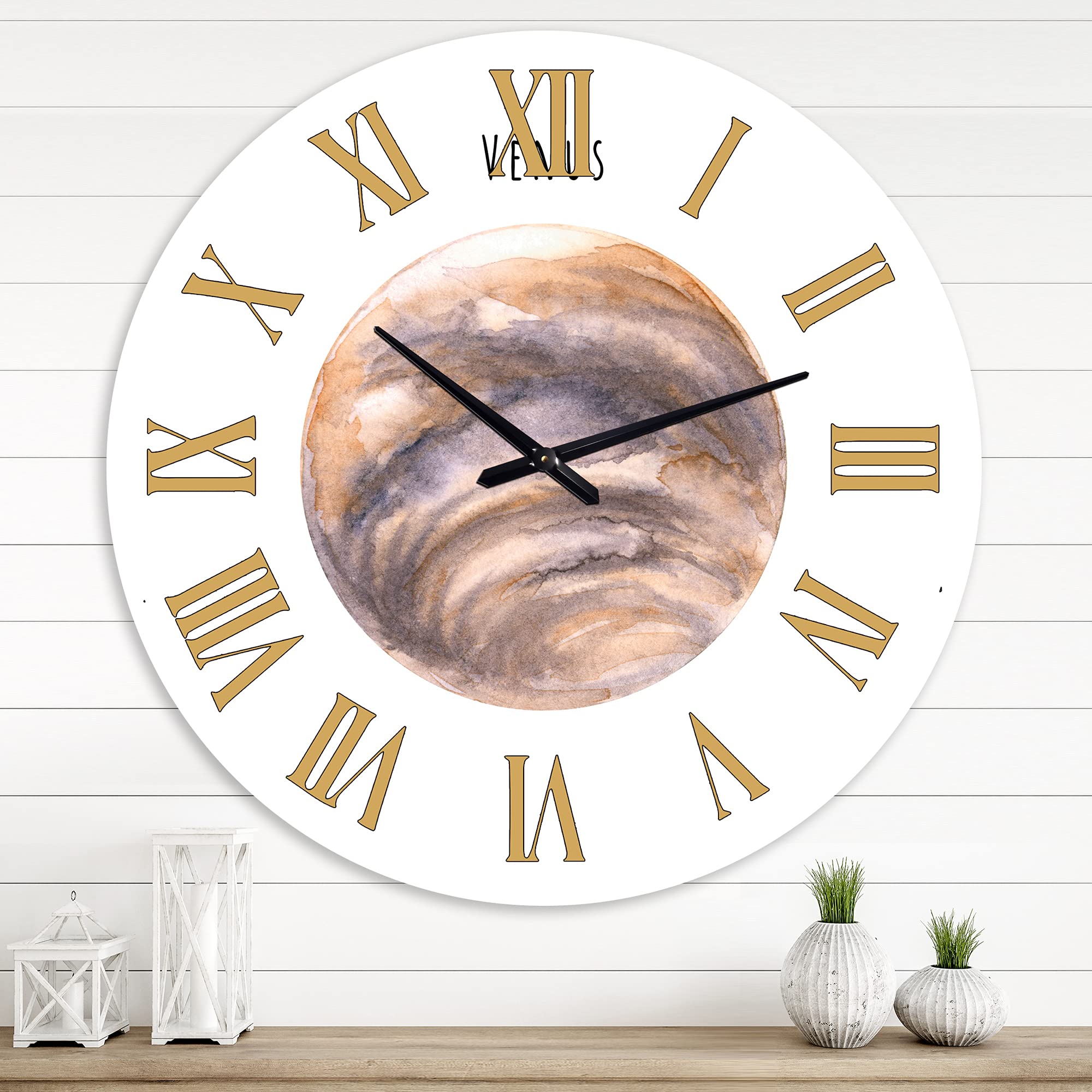 Bohemian Eclectic 'Planet Venus' Astrology Large Wall Clock - Unique Kitchen Decor & Home Wall Art | Perfect for Boho Living Room, Bedroom & Office Spaces