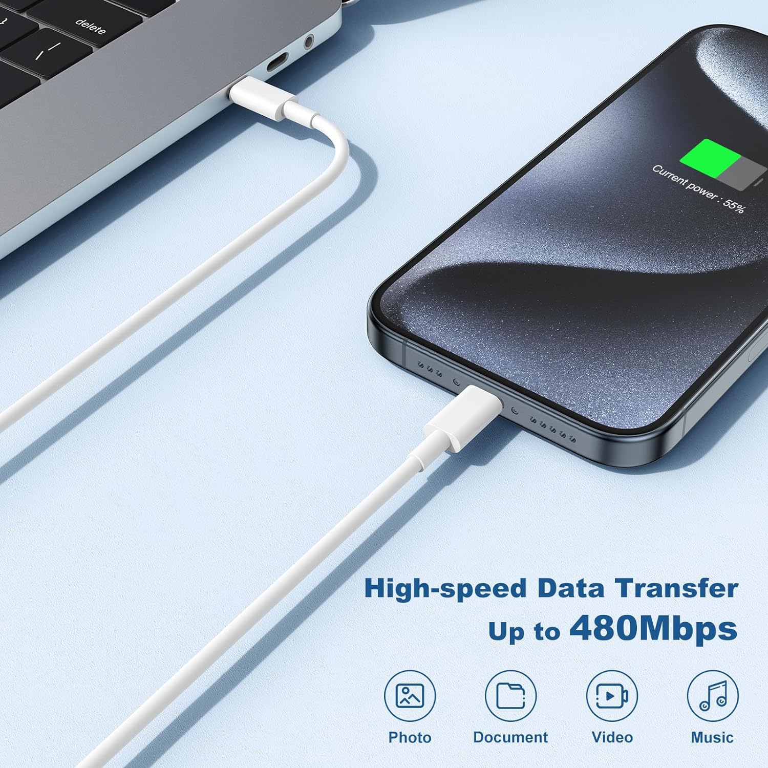 3-Pack 10FT USB C to USB C Fast Charging Cable for iPhone 16/15 Series - 20W PD Compatible with iPhone 16 Pro/Plus/Pro Max, iPad Pro/Air/Mini - Extra Long 10-Foot Cord with Power Adapter - Perfect for Home, Office & Travel Charging
