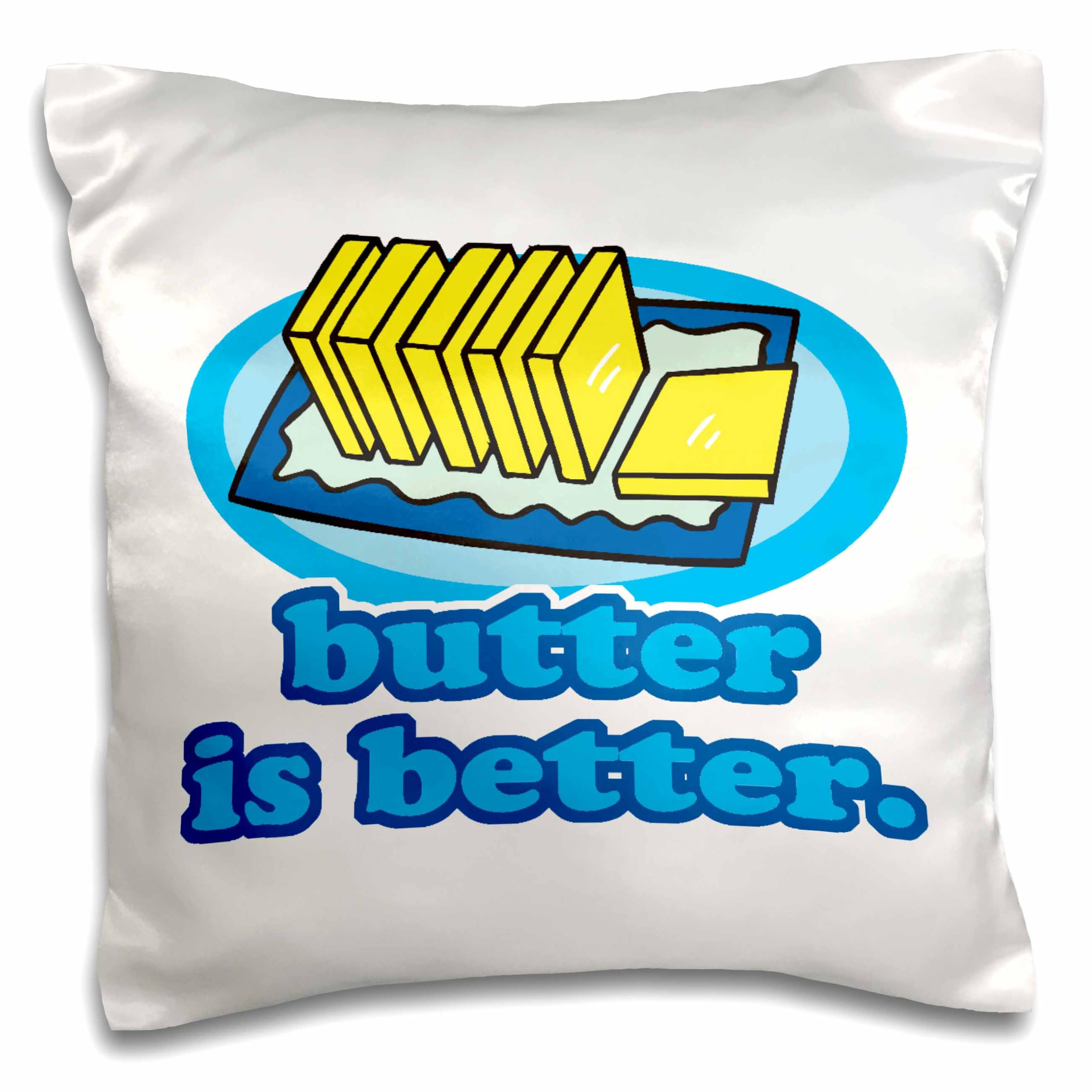 3D Rose Funny Butter Lovers Humor Pillow Case 16x16 Inches - Perfect for Home Decor, Gifts & Couch Throw Pillow Covers