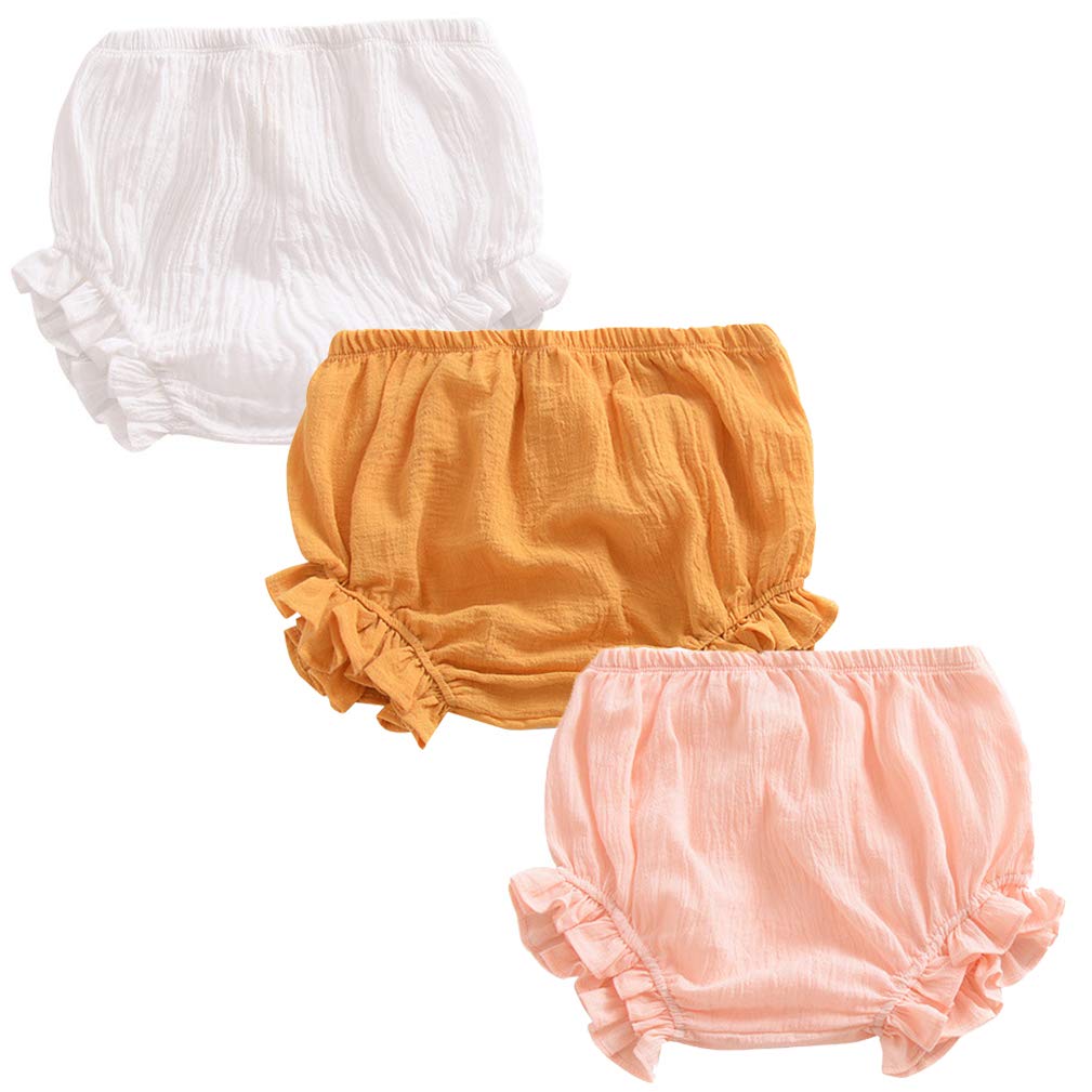 3PC Baby Shorts Set - Cotton Linen Bloomers for Newborn Girls & Boys - Perfect for Summer Playtime