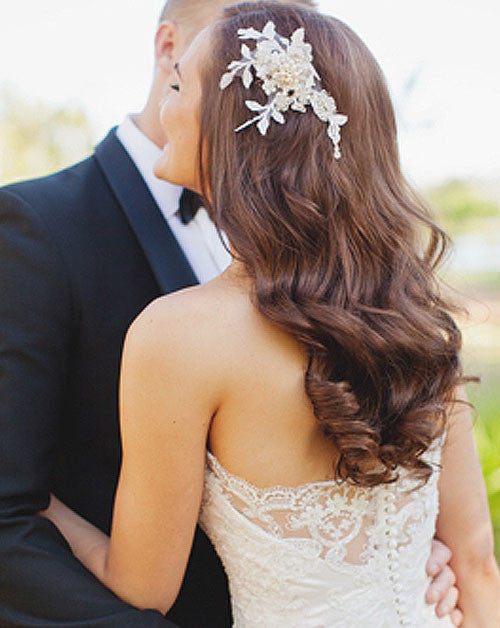 Vintage Lace Bridal Headpiece with Pearls – Best-Selling Wedding Hair Accessory by Kezani | Perfect for Boho, Vintage & Romantic Weddings
